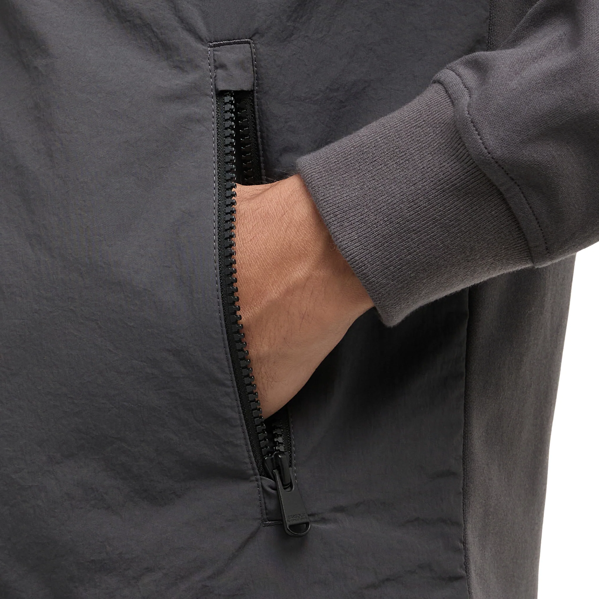Mens Barbour International Charcoal Ethan Quilted Sweat Jacket - Image 5