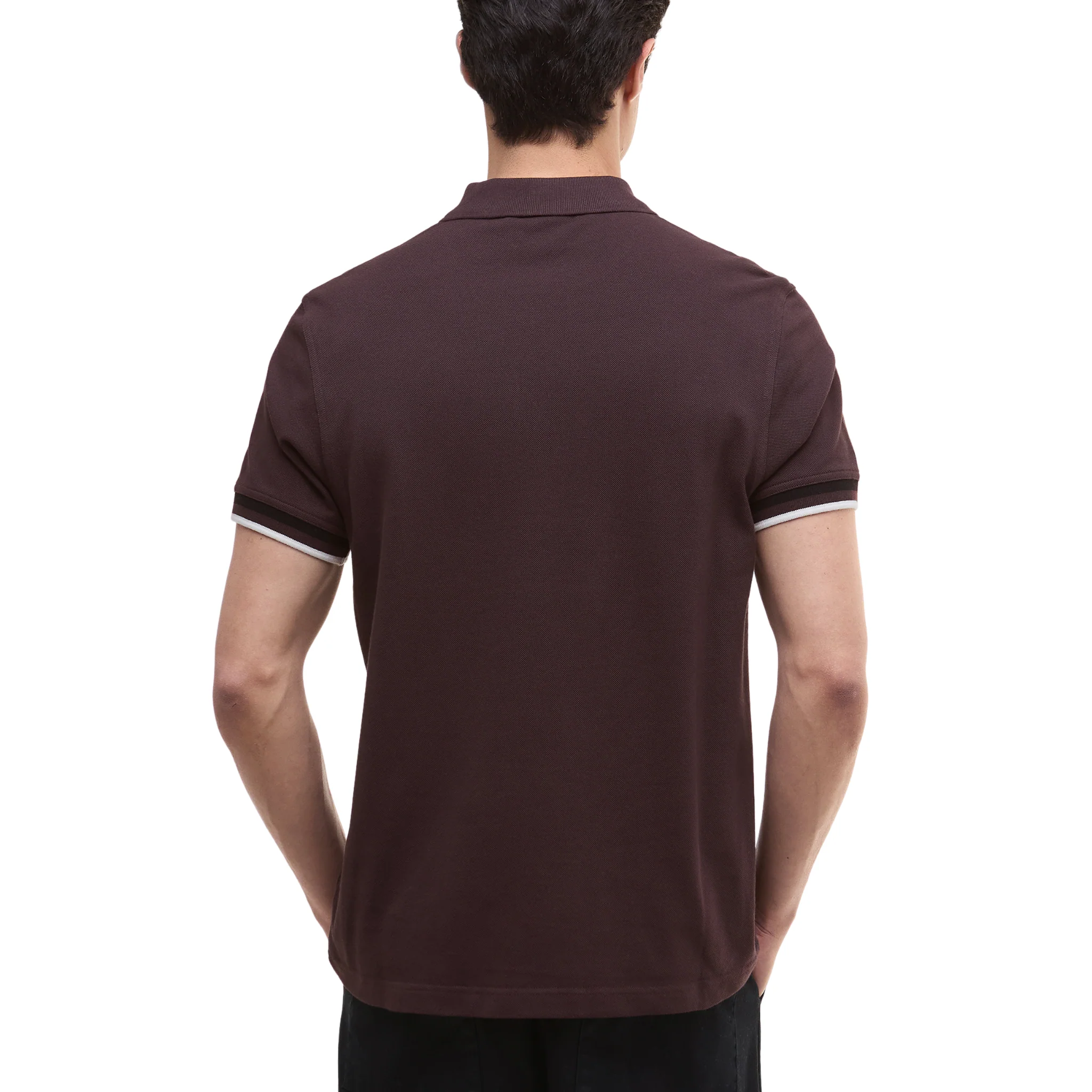 Mens Barbour International Java Red Buxton Zip Neck S/s Polo - Image 3