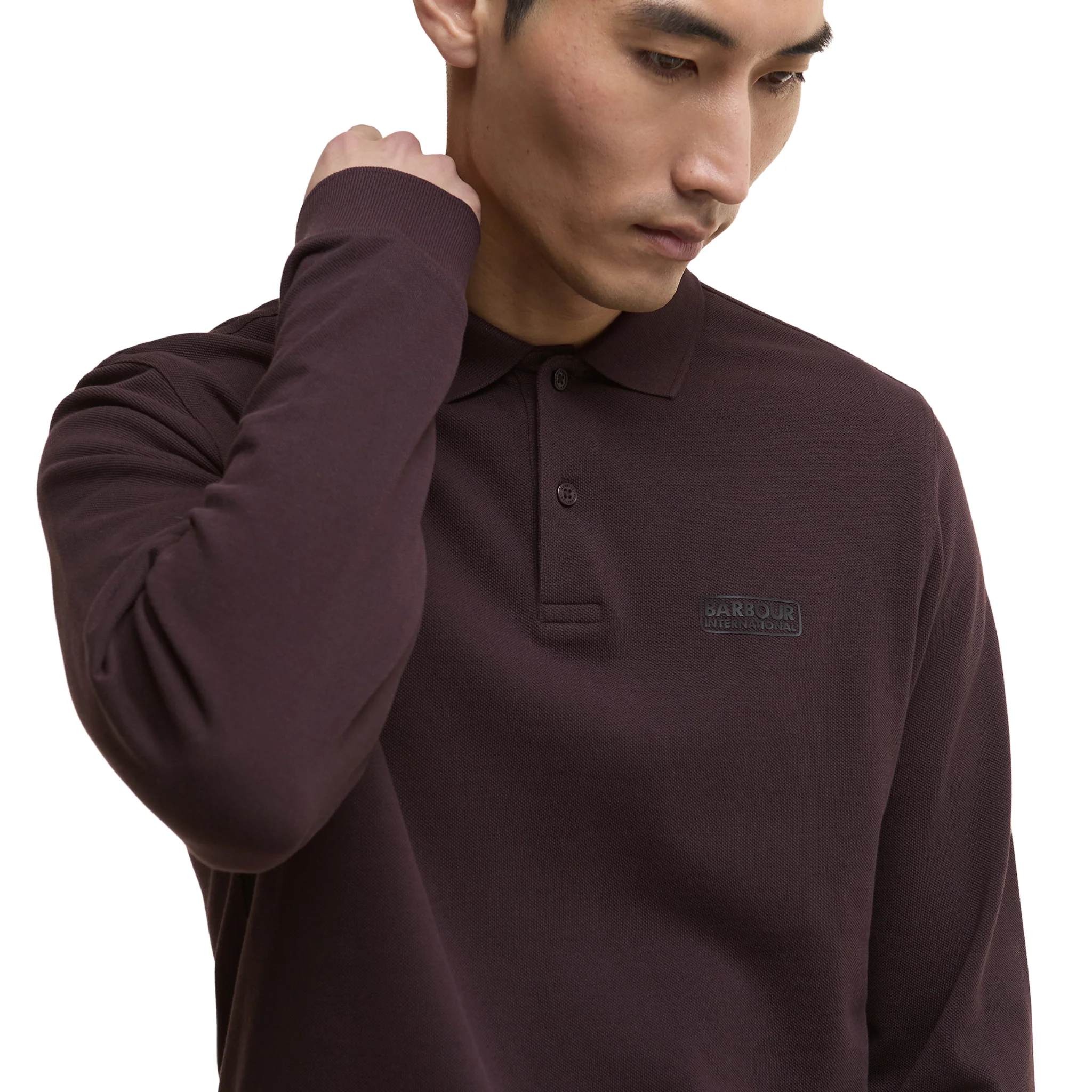 Mens Barbour International Java Red L/s Polo Shirt - Image 3