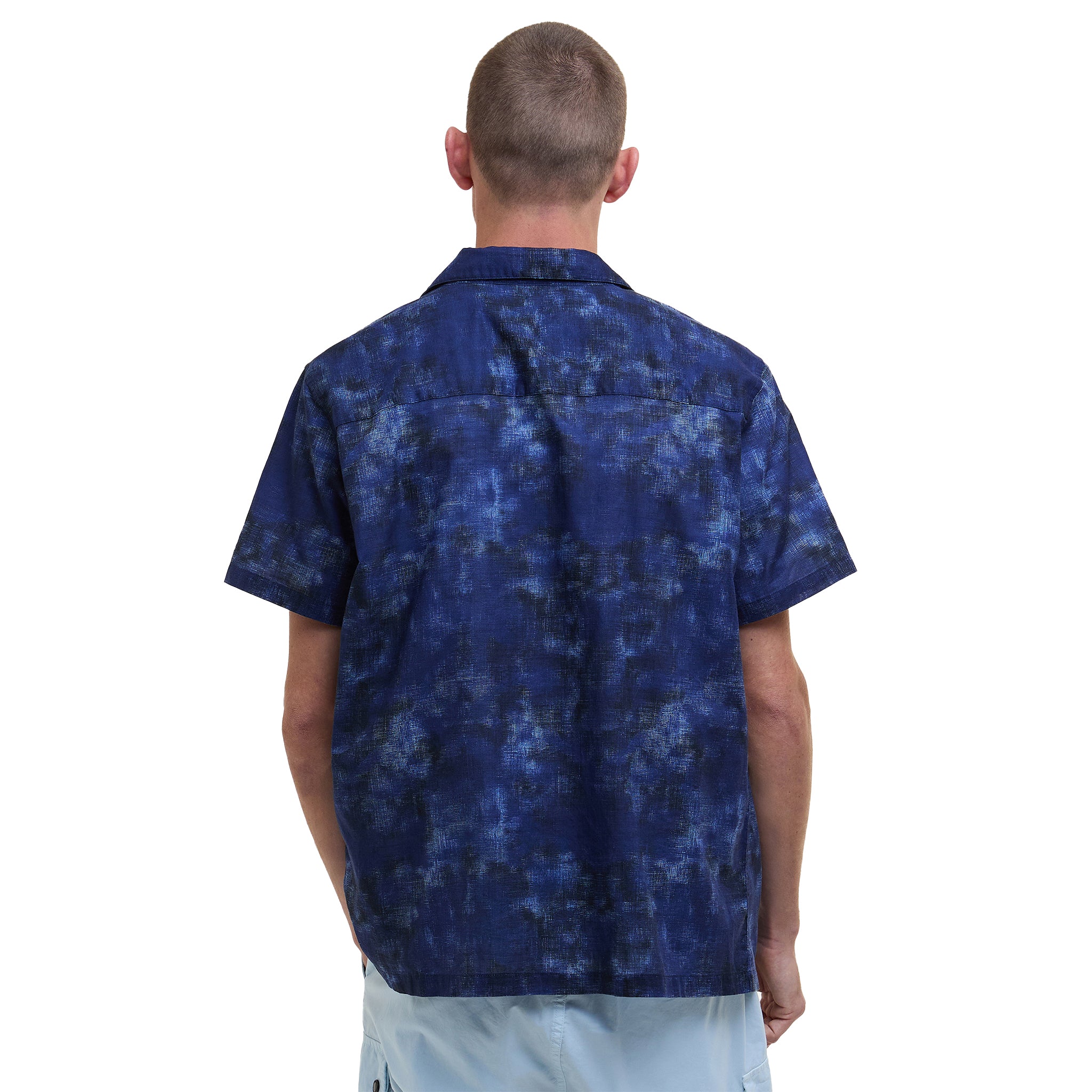 Mens Barbour International Midnight Blue Camo Ikat Summer S/s Shirt - Image 3