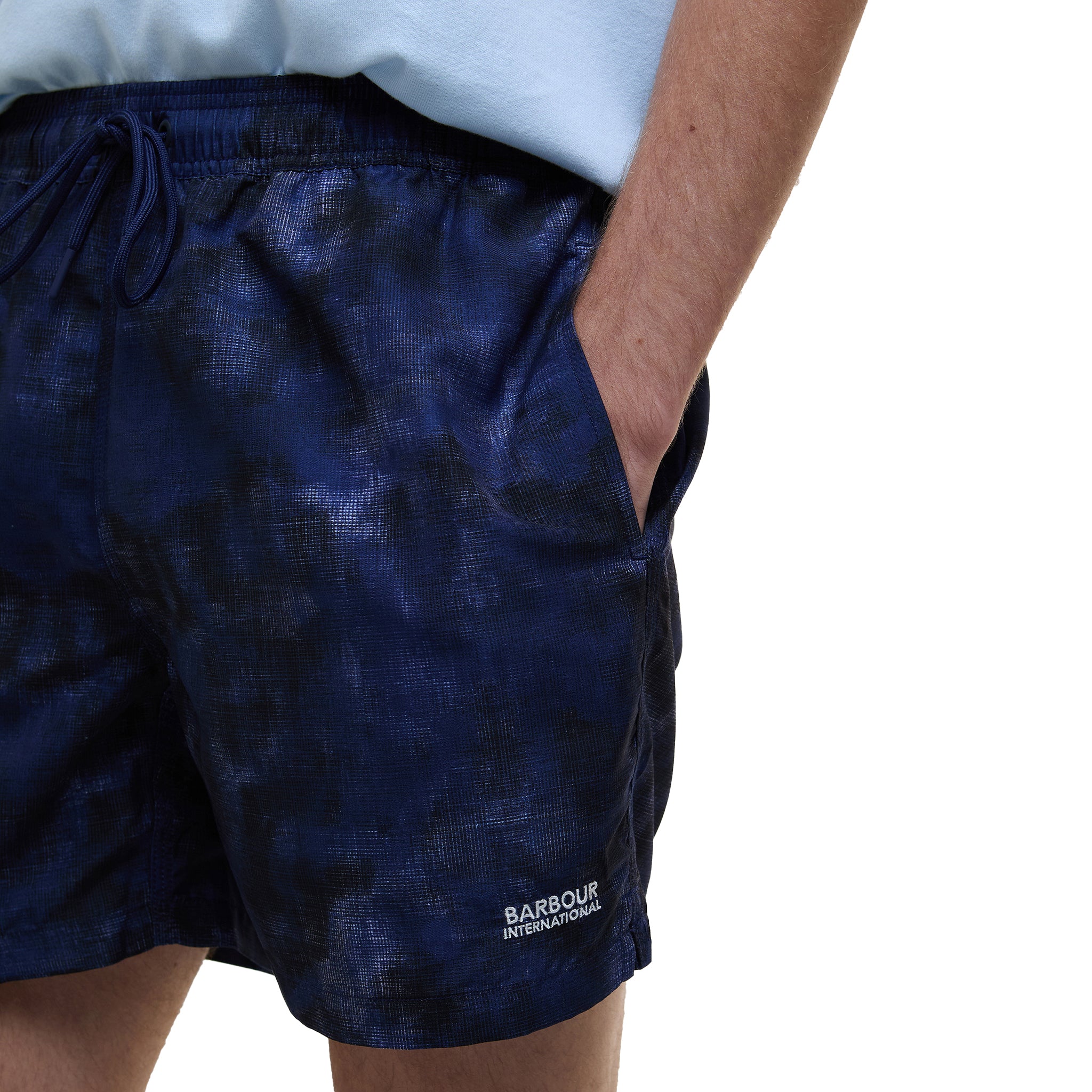 Mens Barbour International Midnight Blue Camo Ikat Swim Shorts - Image 3