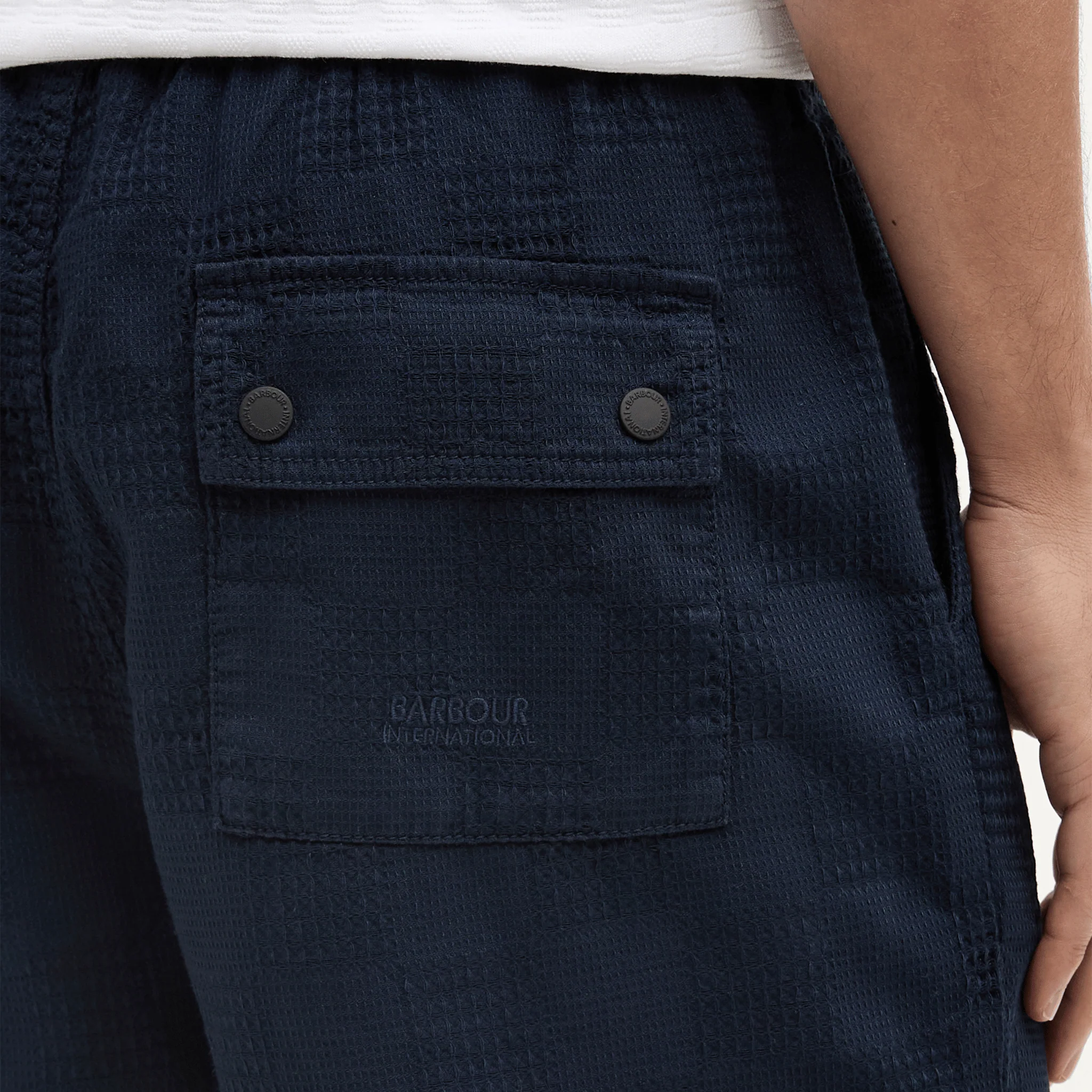 Mens Barbour International Navy Blackstreak Shorts - Image 4