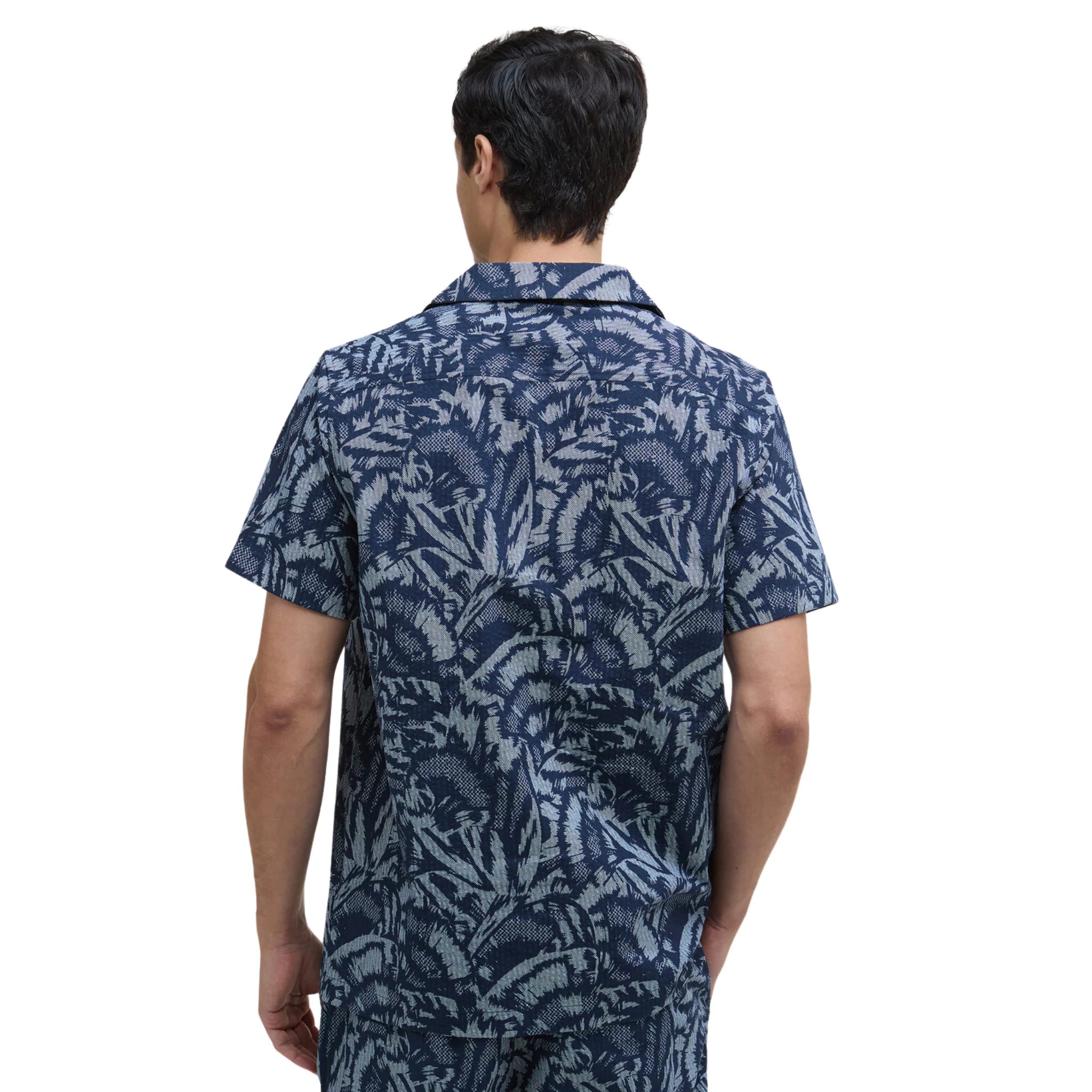 Mens Barbour International Navy Kew Printed S/s Shirt - Image 5