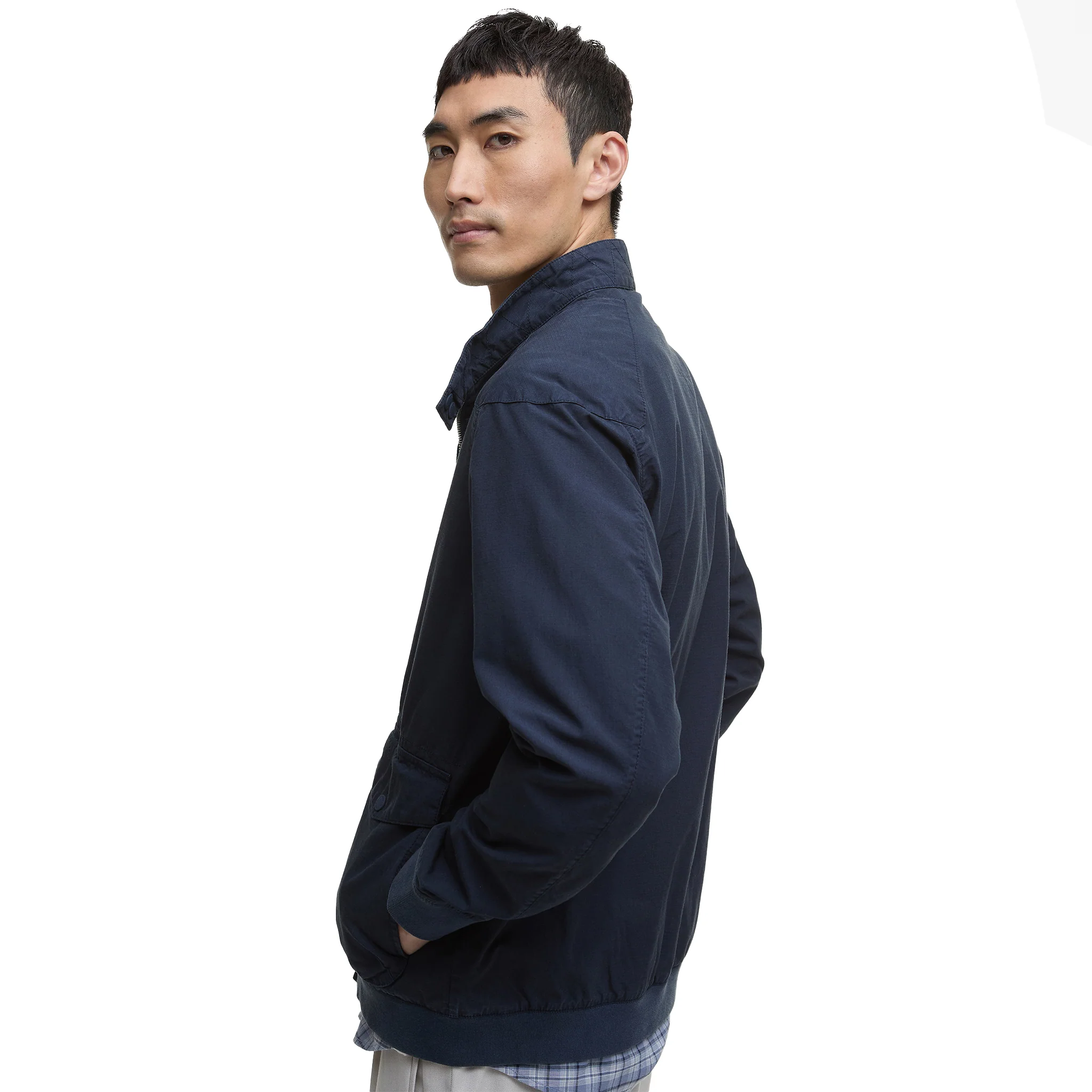 Mens Barbour International Navy Matley Casual Jacket - Image 4