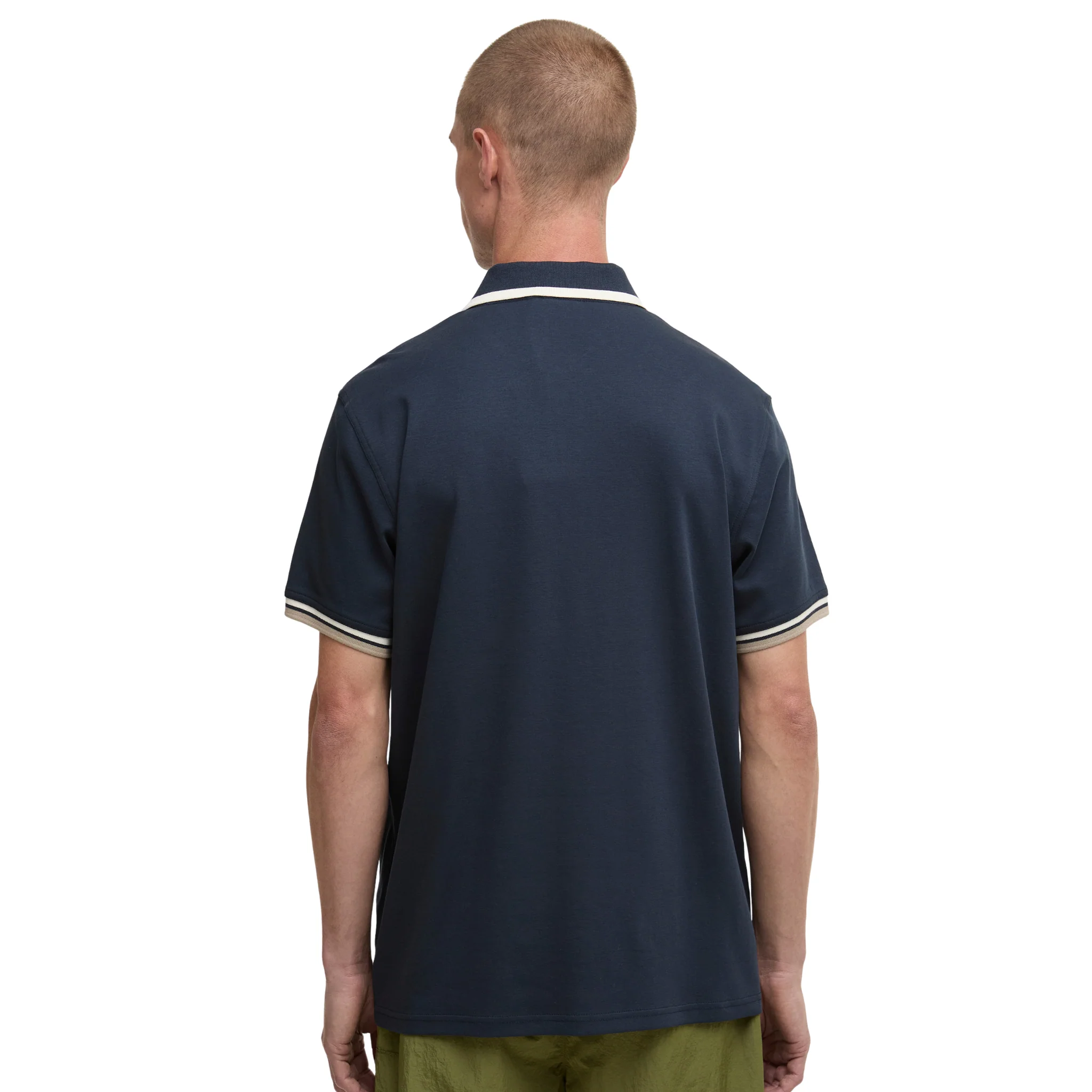 Mens Barbour International Navy Panter Zip S/s Polo - Image 3