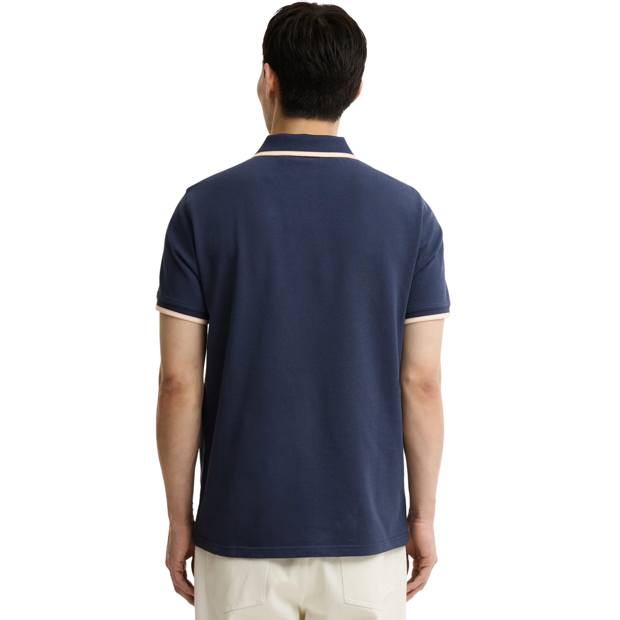 Mens Barbour International Oxford Navy Evan Tipped S/s Polo Shirt - Image 3
