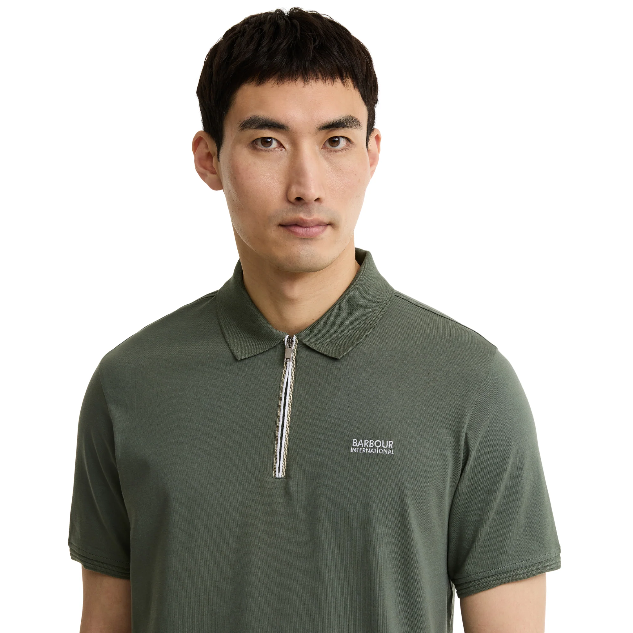 Mens Barbour International Thyme Ashmann Zip S/s Polo Shirt - Image 2