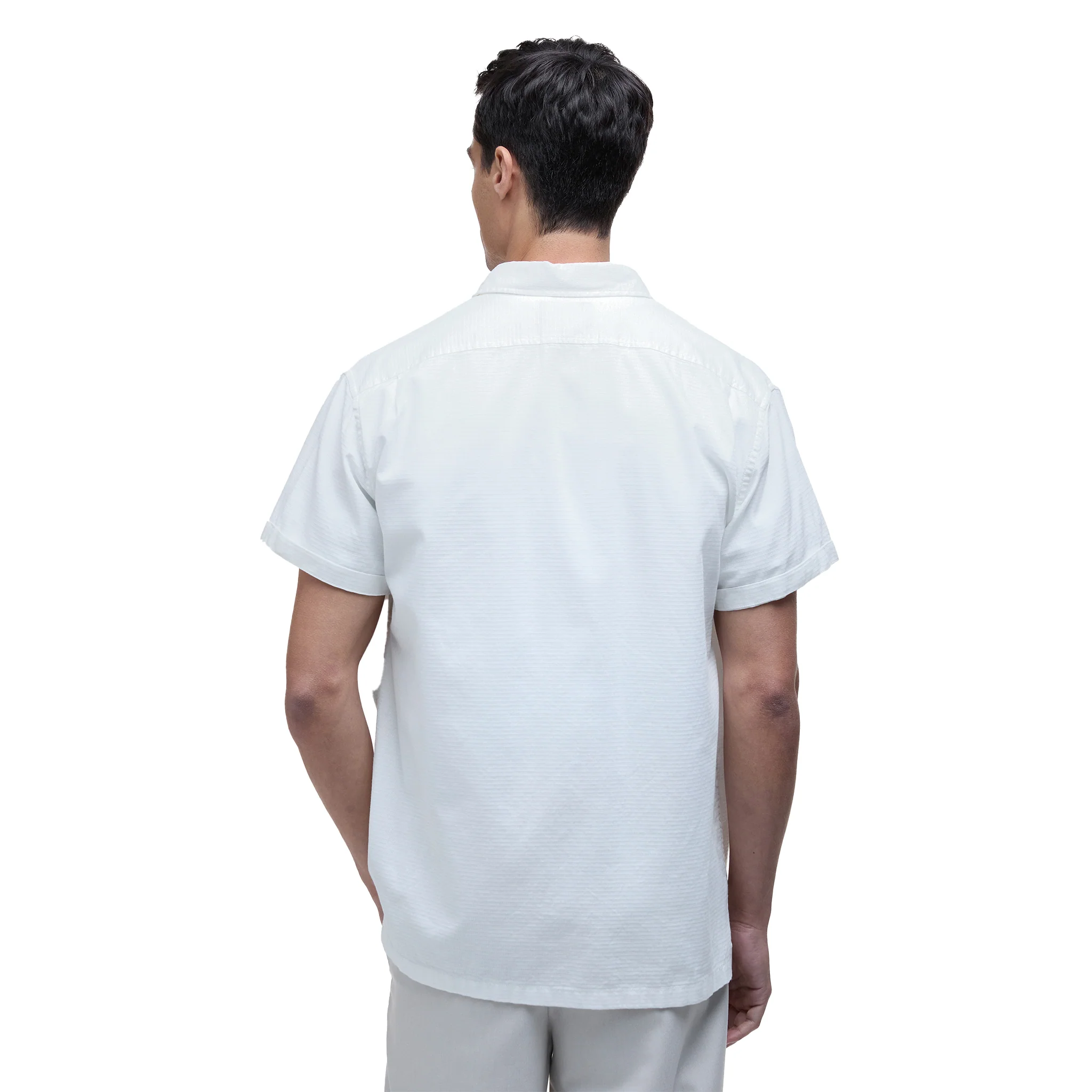 Mens Barbour International Whisper White Joshua Jacquard S/s Shirt - Image 5