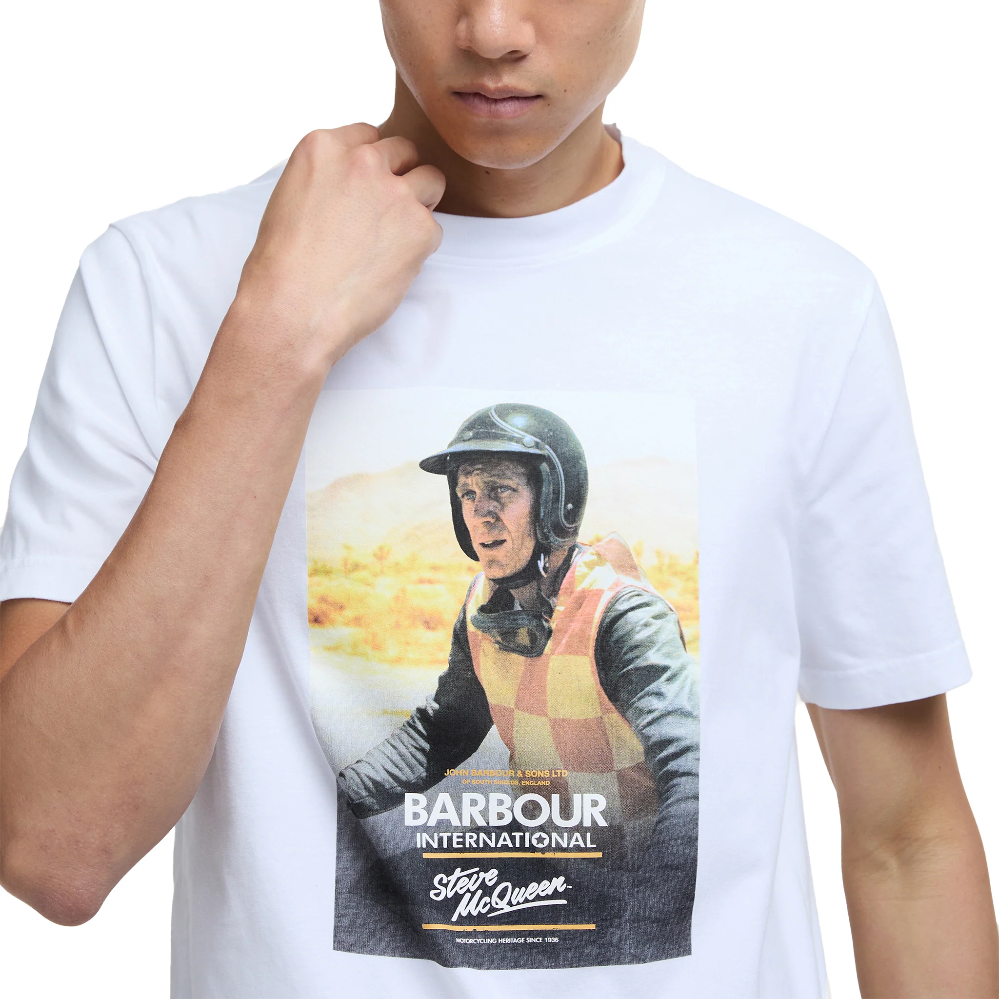 Mens Barbour International Whisper White Nicholl SMQ Graphic S/s T Shirt - Image 3