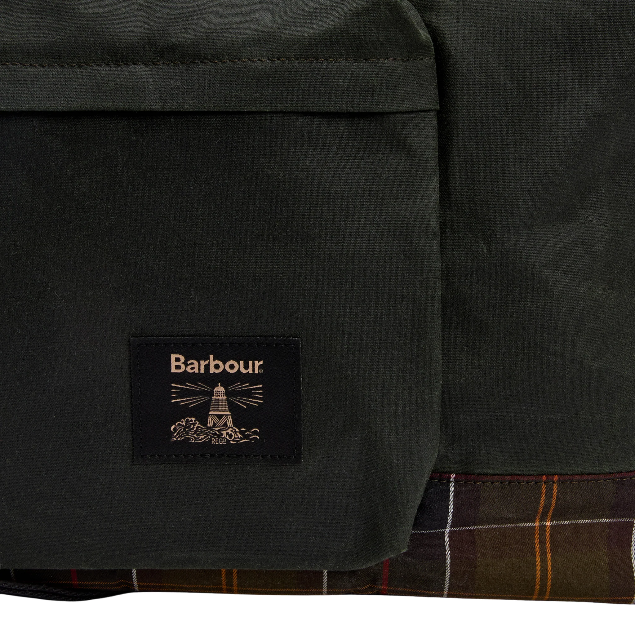 Mens Barbour Sage/Classic Tartan Field Wax Holdall - Image 2
