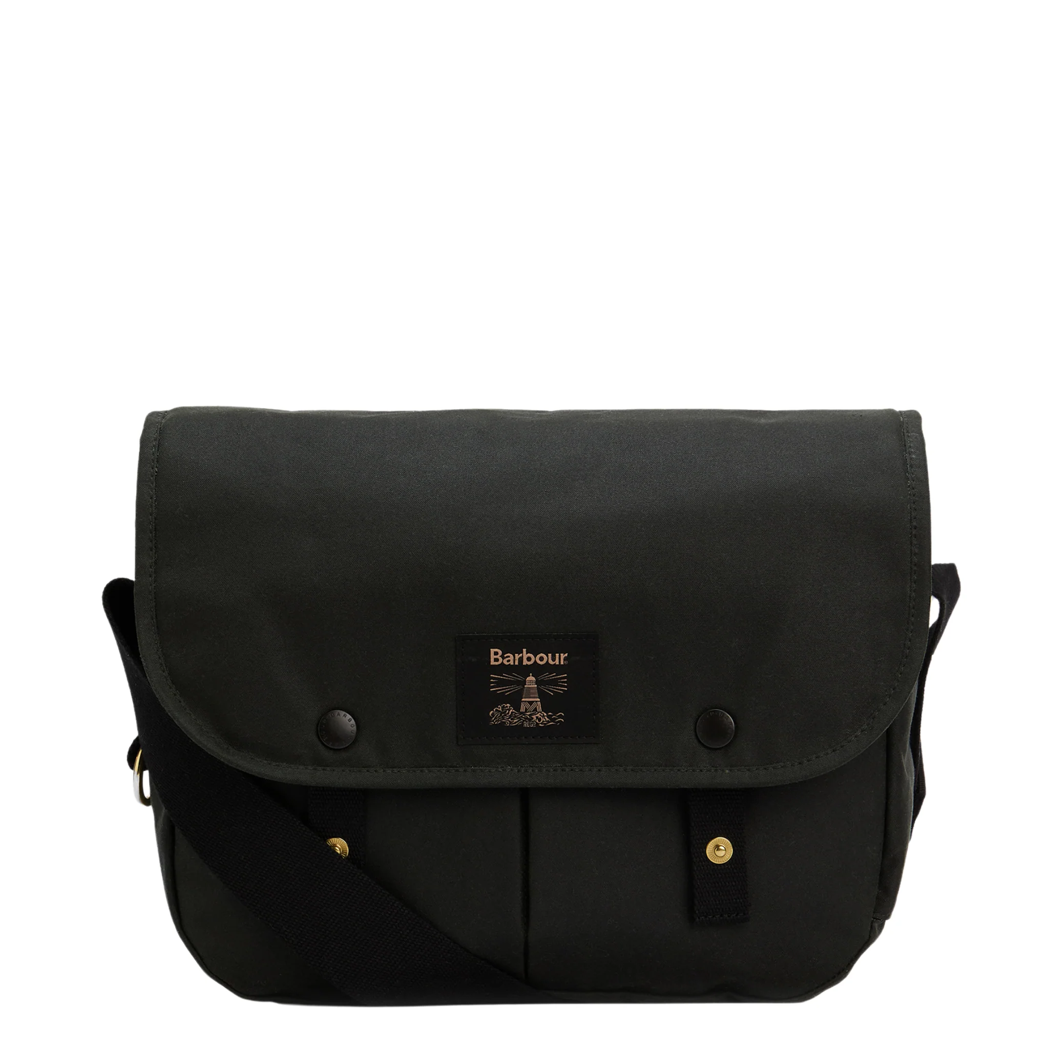 Mens Barbour Sage Field Wax Riever Crossbody Bag - Image 2