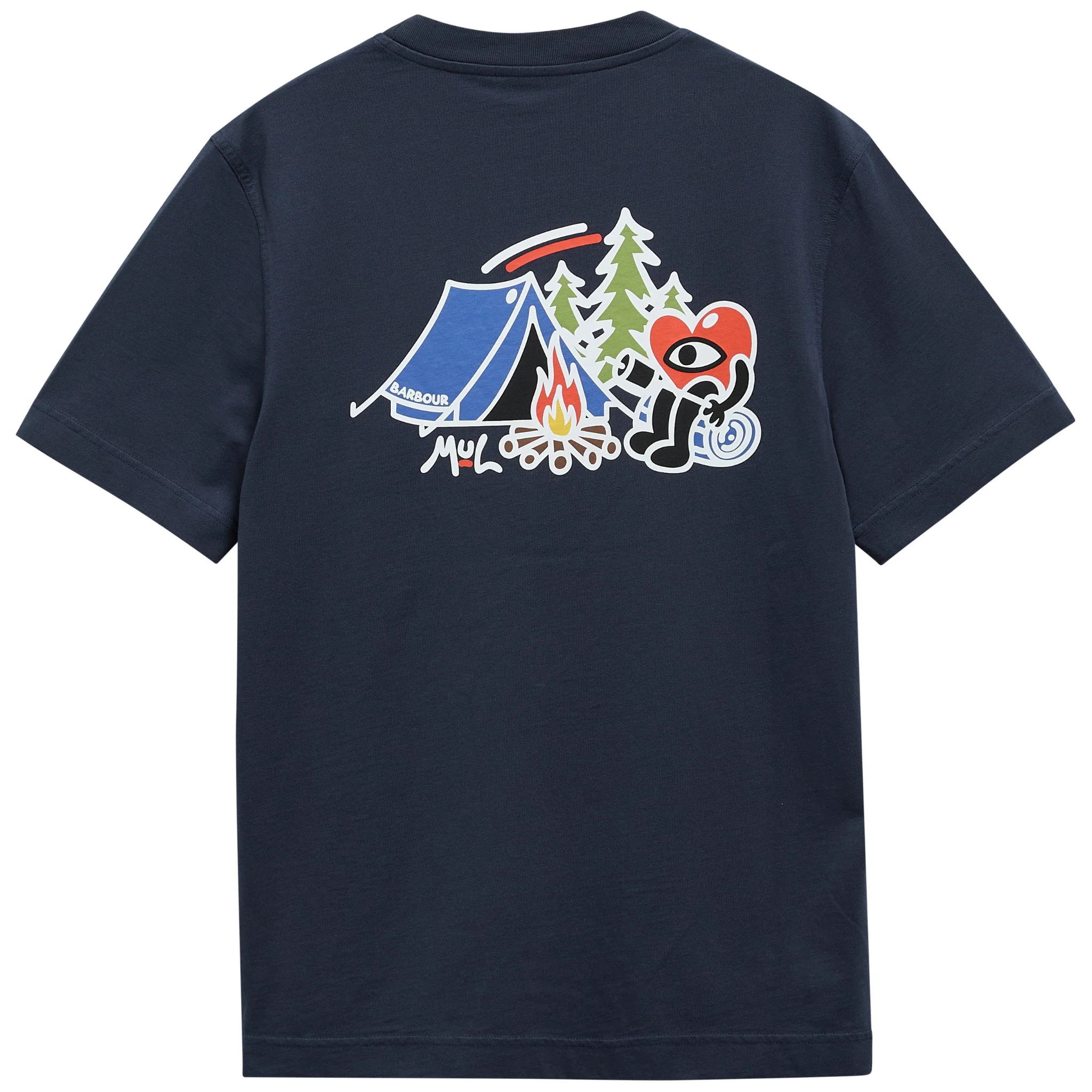Mens Barbour x Mul Navy Camping S/s T Shirt - Image 2
