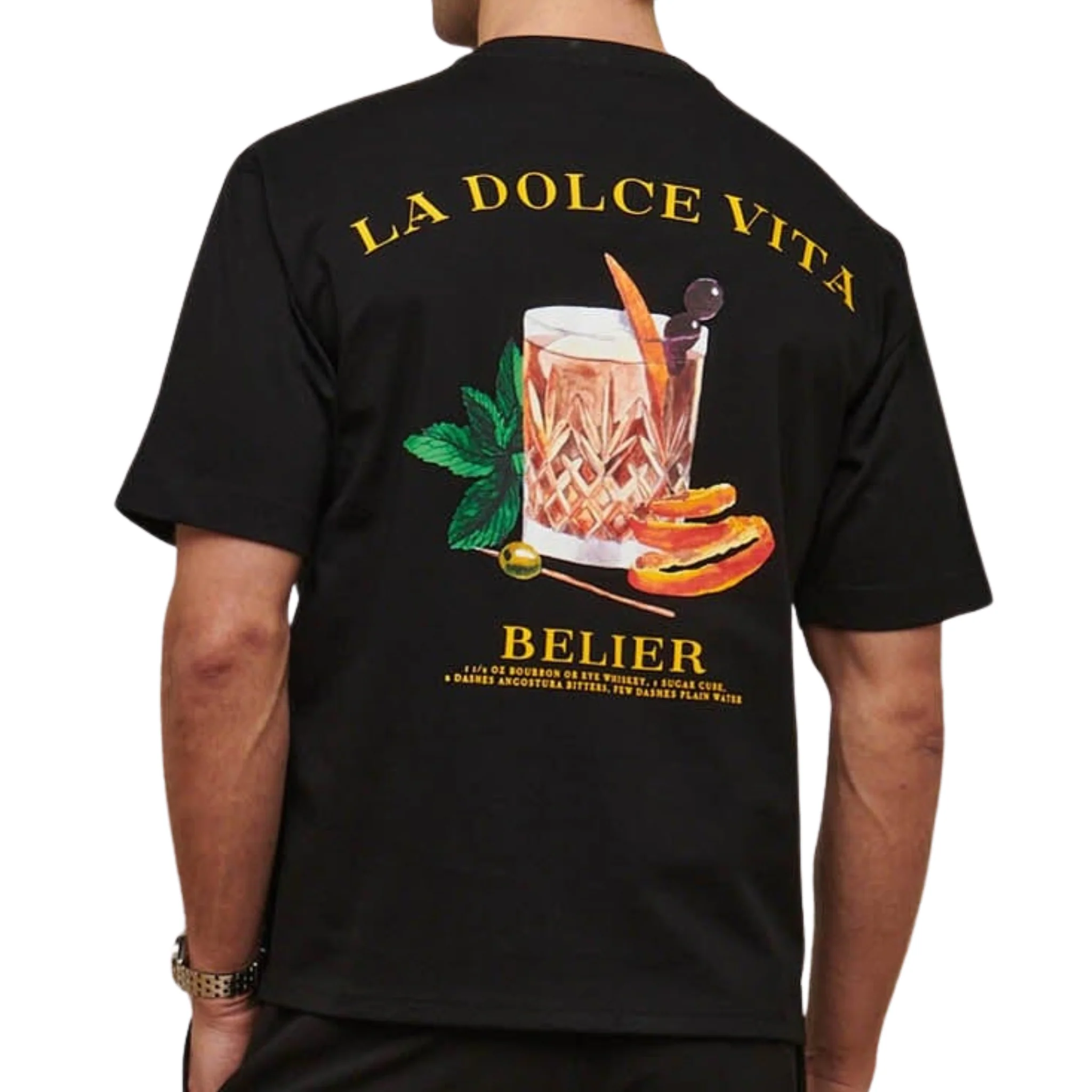 Mens Belier Black Old Fashioned S/s T Shirt - Image 2