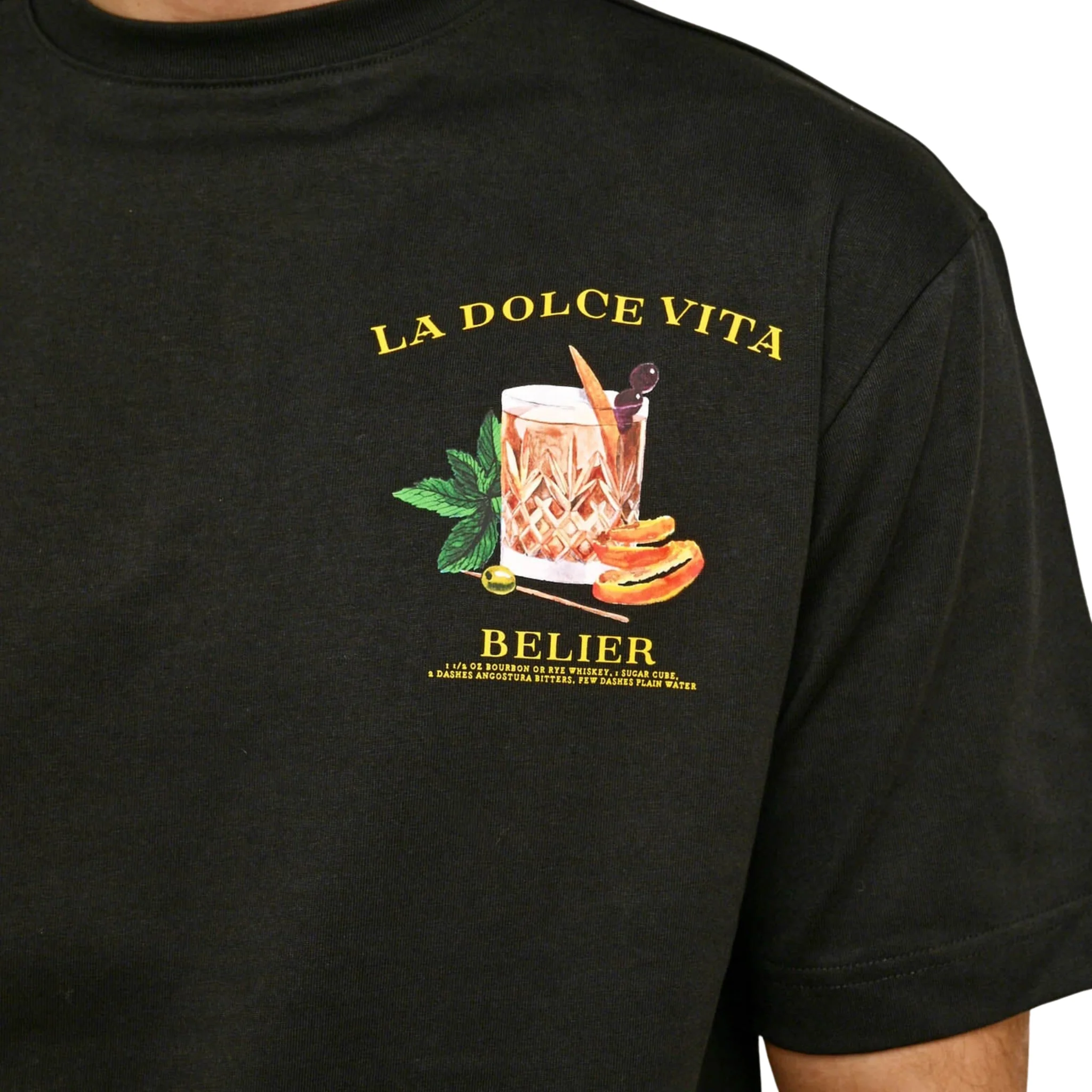 Mens Belier Black Old Fashioned S/s T Shirt - Image 3