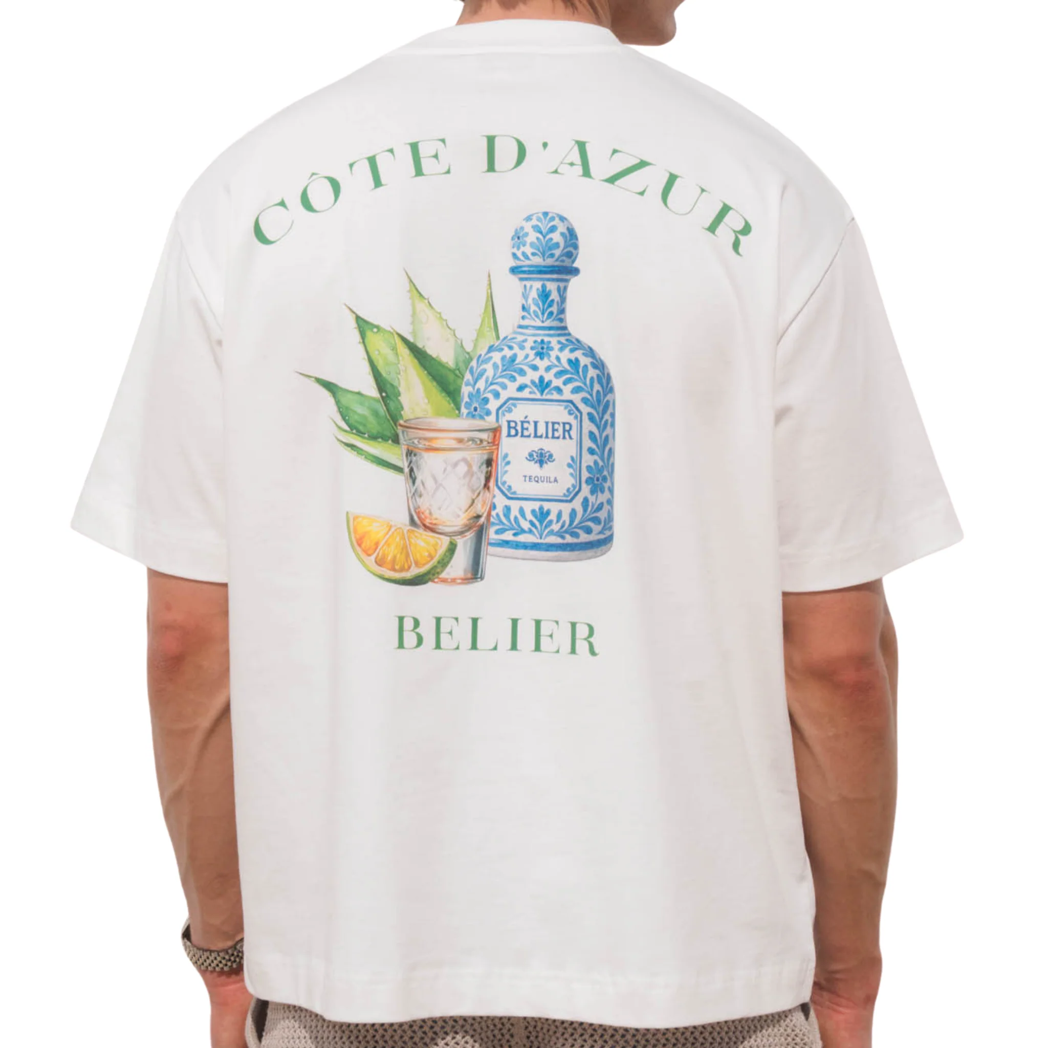 Mens Belier Off White Tequila Graphic S/s T Shirt - Image 2