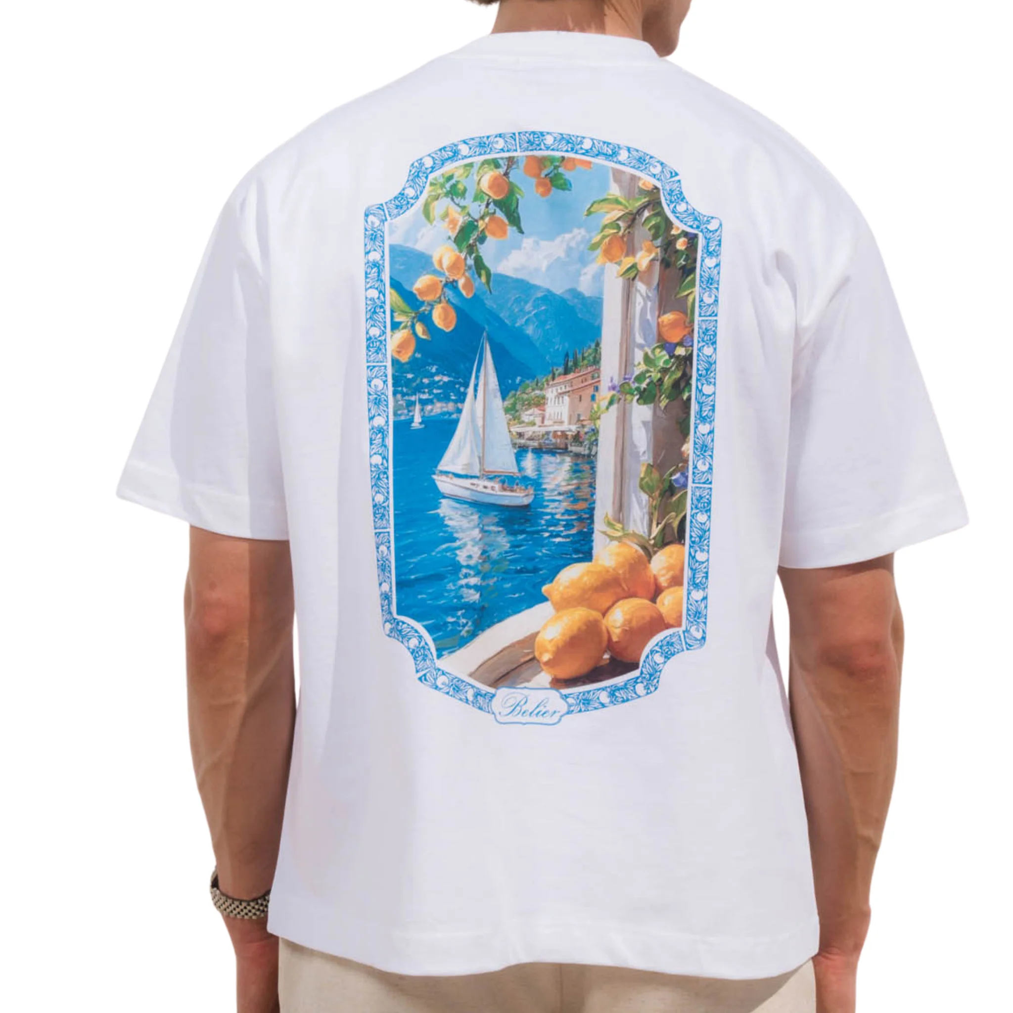 Mens Belier White Coast View Graphic S/s T Shirt - Image 2