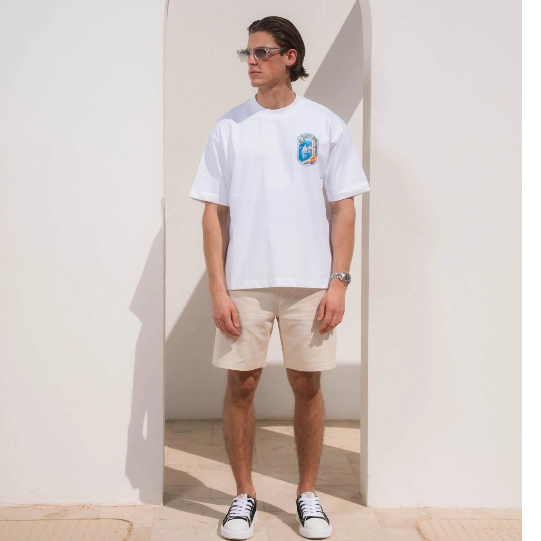 Mens Belier White Coast View Graphic S/s T Shirt - Image 3