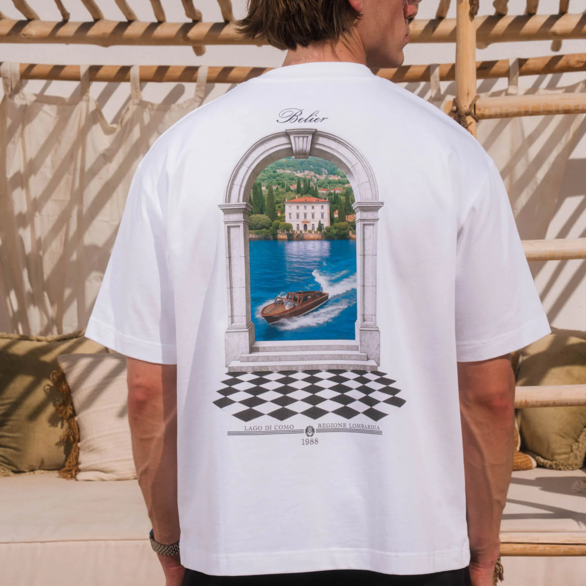 Mens Belier White Como Arch Graphic S/s T Shirt - Image 2