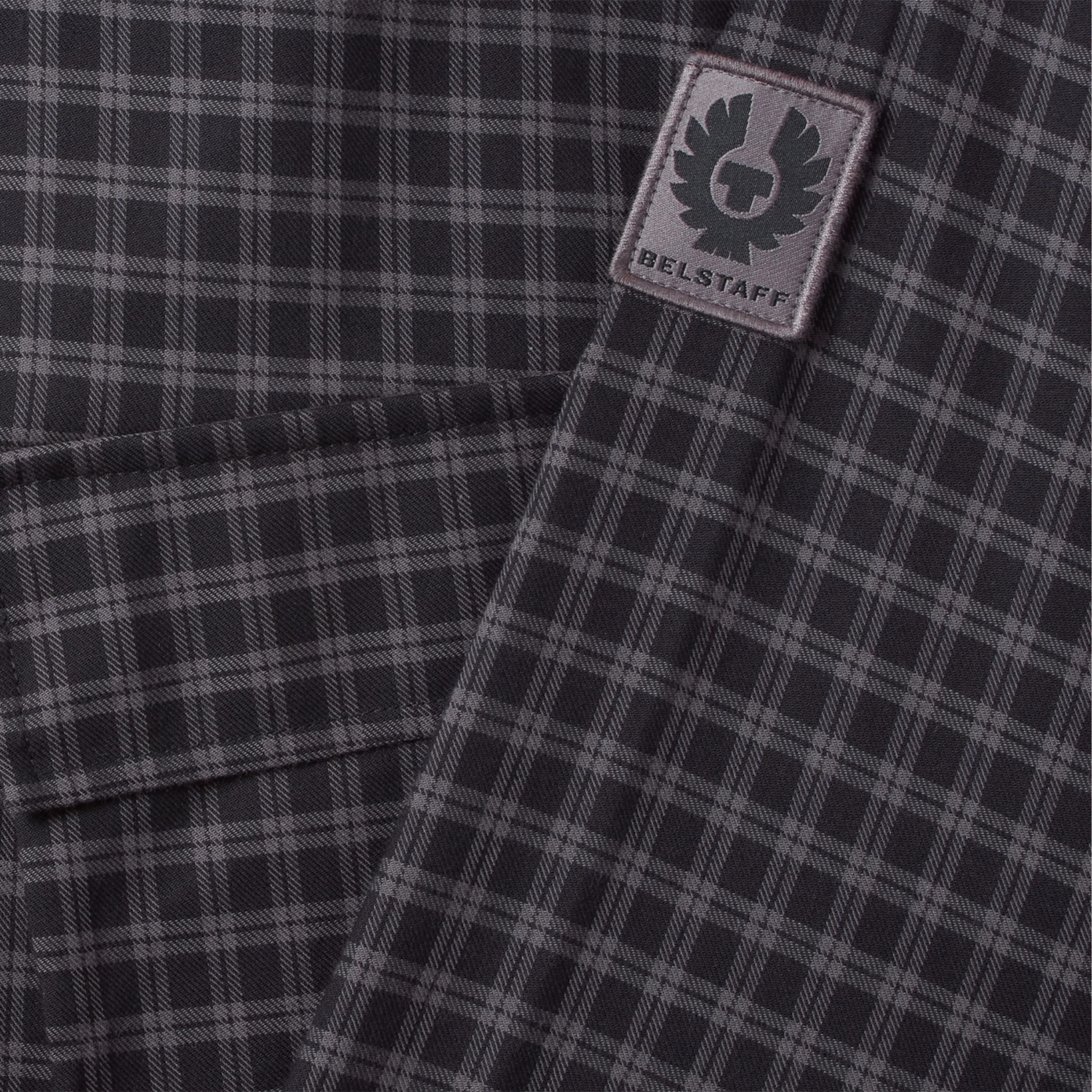 Mens Belstaff Black/Tornado Grey Scale L/s Shirt - Image 3