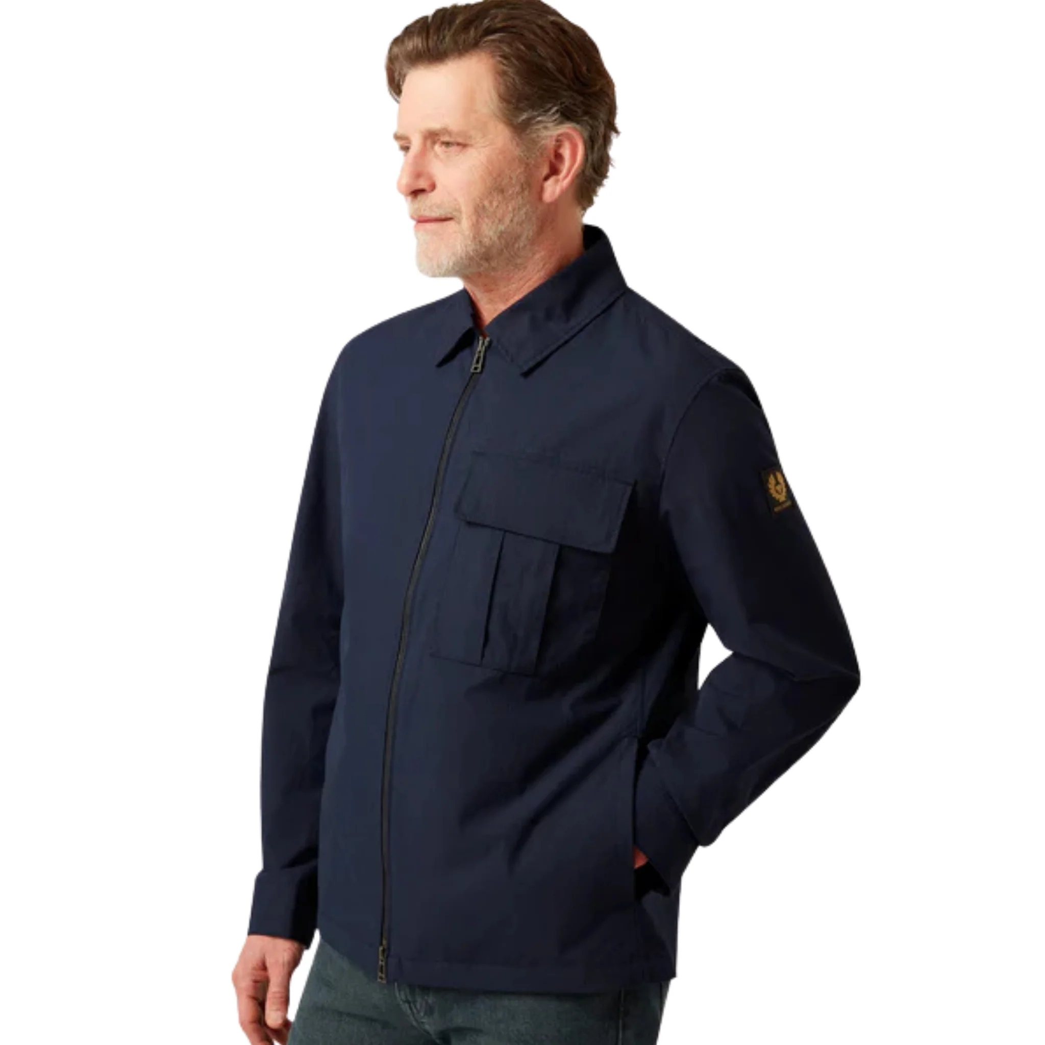 Mens Belstaff Dark Ink Cargo Overshirt - Image 4