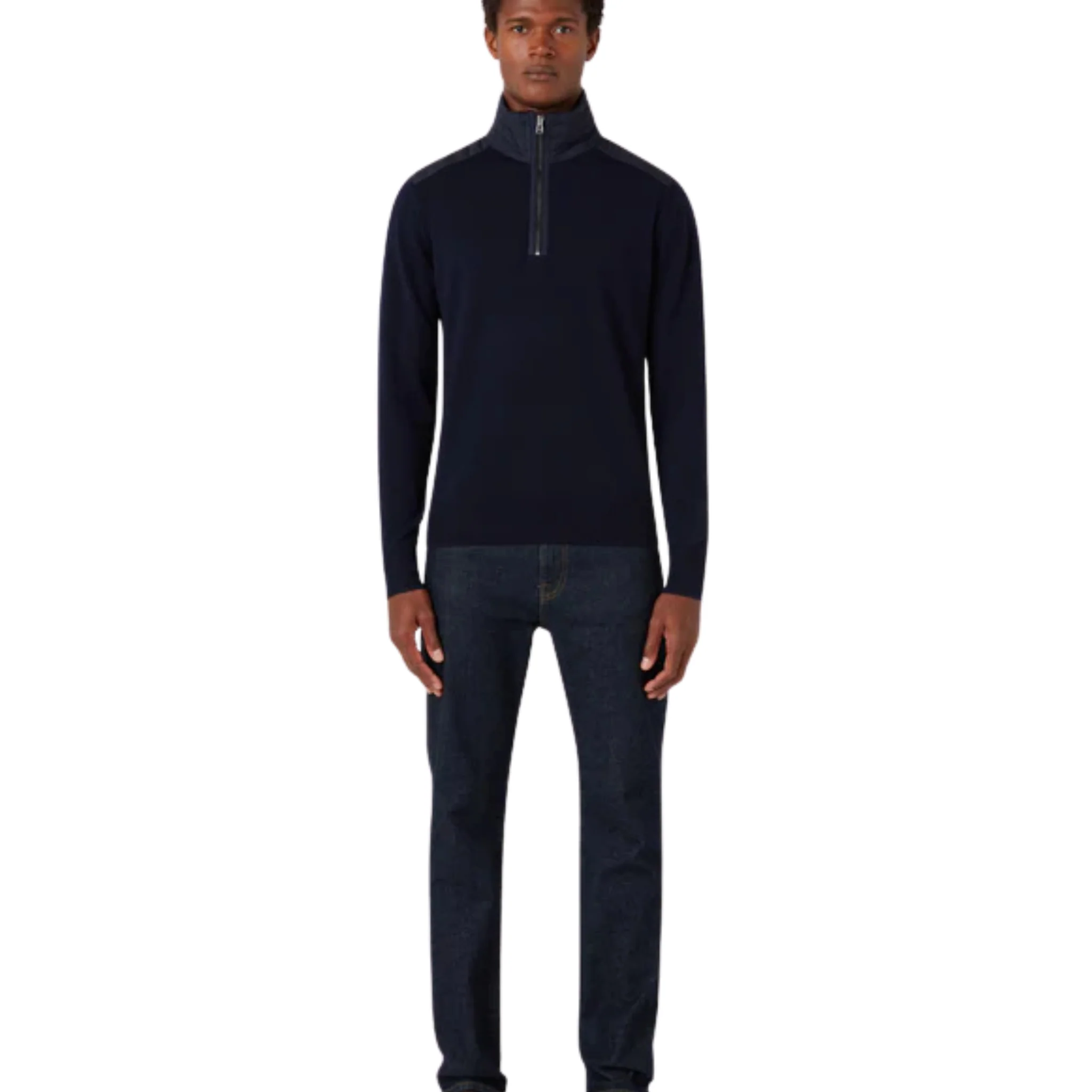 Mens Belstaff Dark Ink Kilmington Quarter Zip Knit Jumper - Image 2