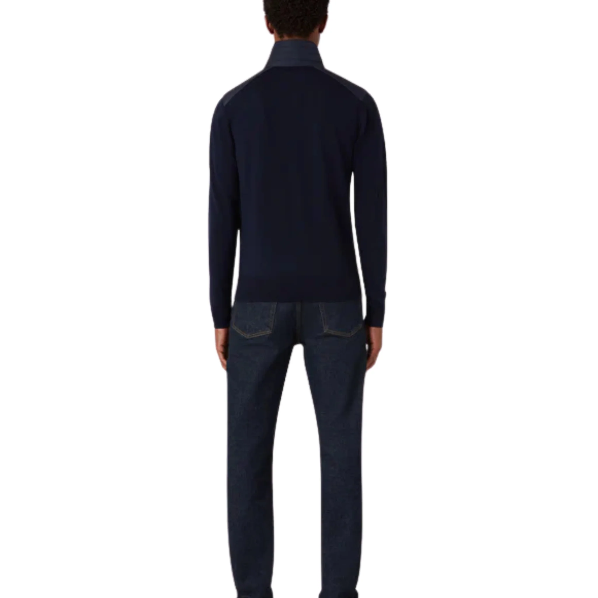 Mens Belstaff Dark Ink Kilmington Quarter Zip Knit Jumper - Image 3