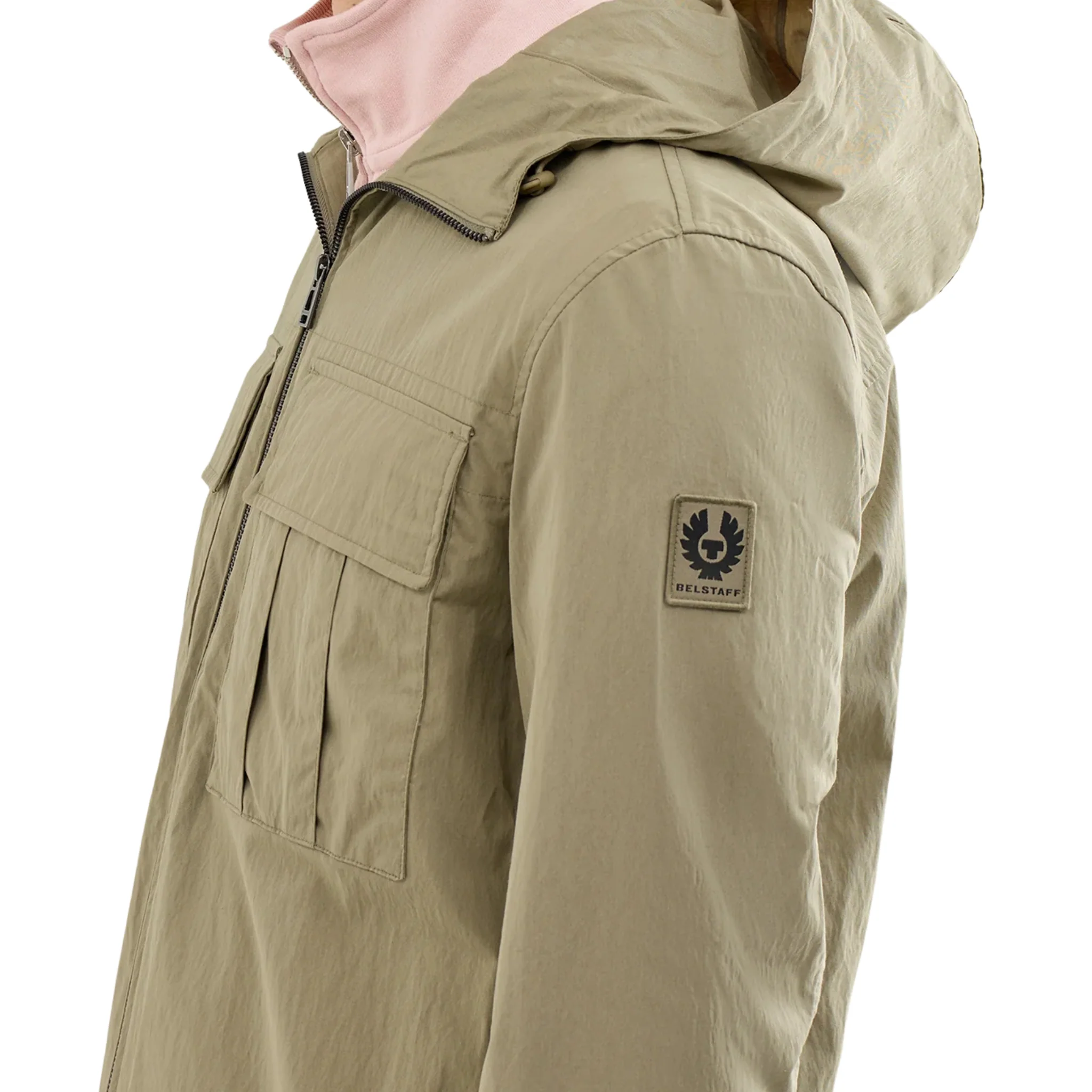 Mens Belstaff Fatigue Green Container Overshirt - Image 2