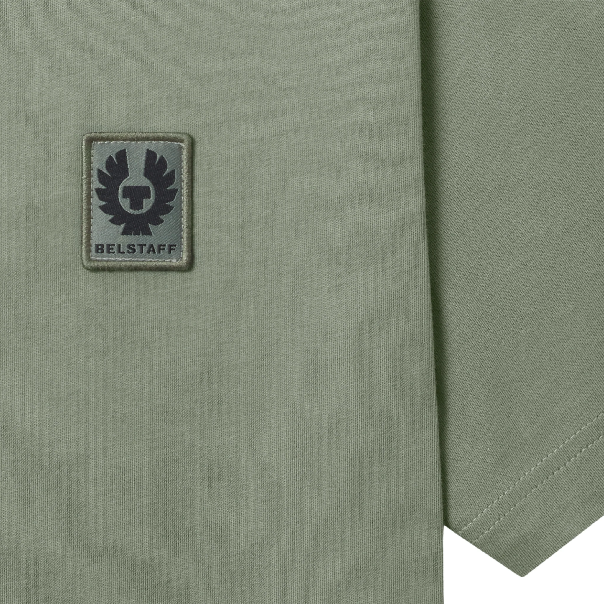 Mens Belstaff Sage Green Branded S/s T Shirt - Image 2