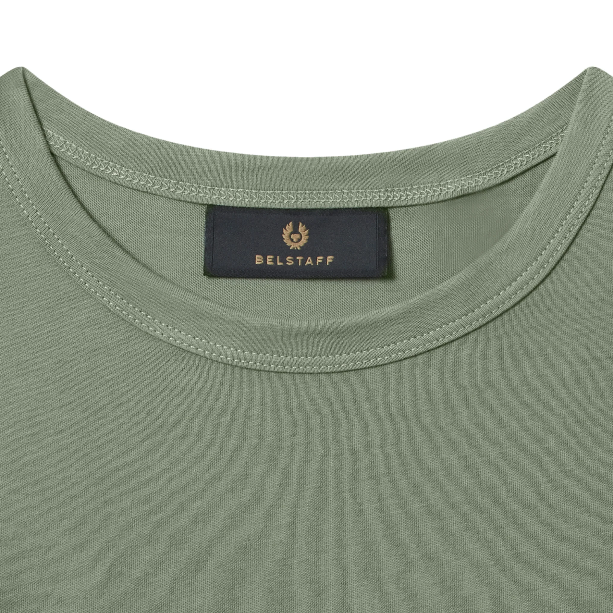 Mens Belstaff Sage Green Branded S/s T Shirt - Image 3