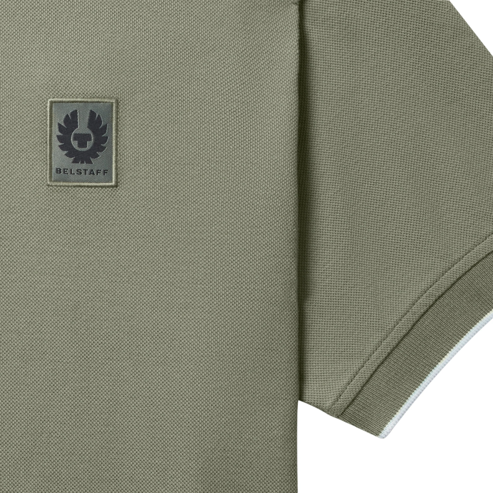 Mens Belstaff Sage Green Tipped S/s Polo Shirt - Image 3
