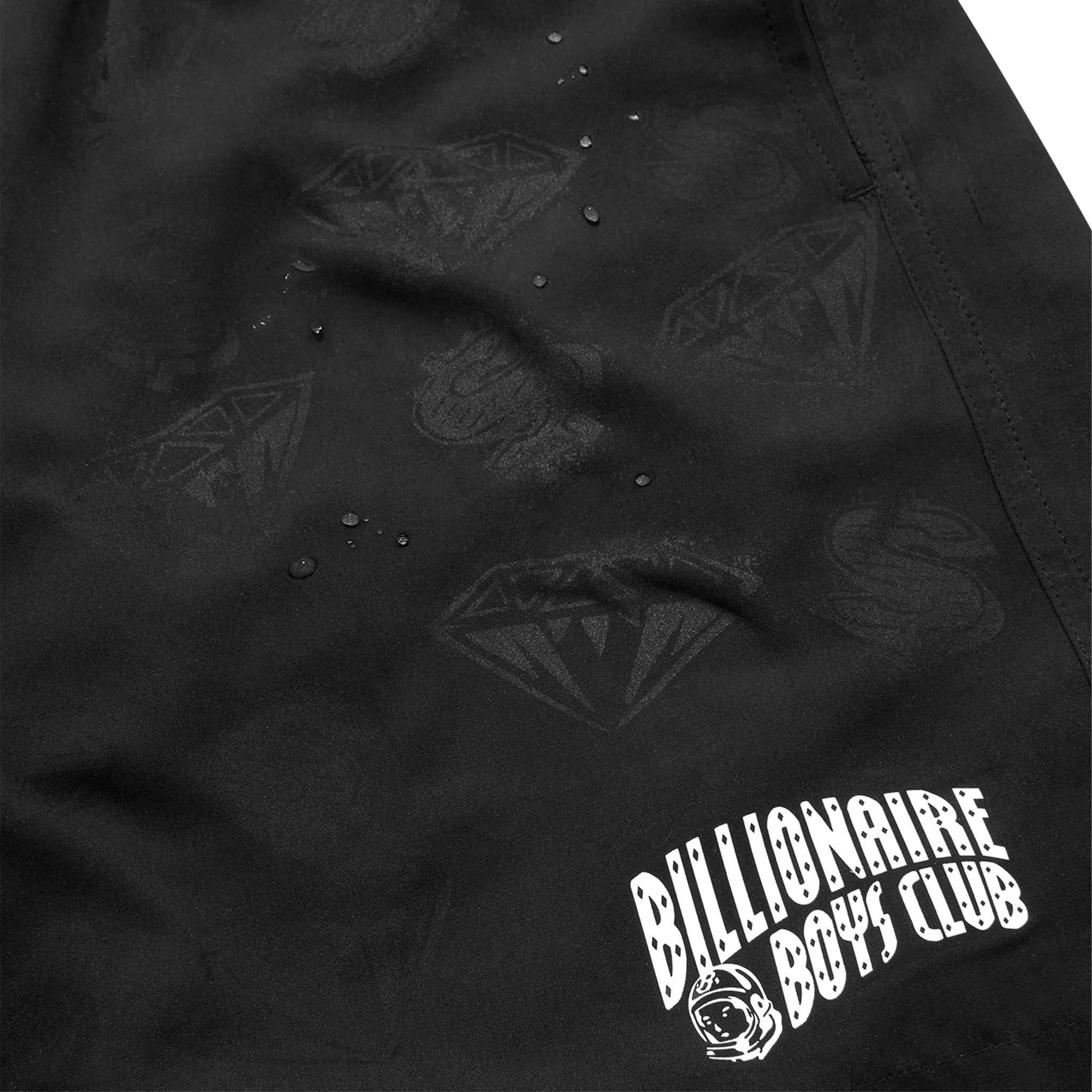 Mens Billionaire Boy's Club Black Diamonds & Dollars Water Reactive Swim Shorts - Image 3