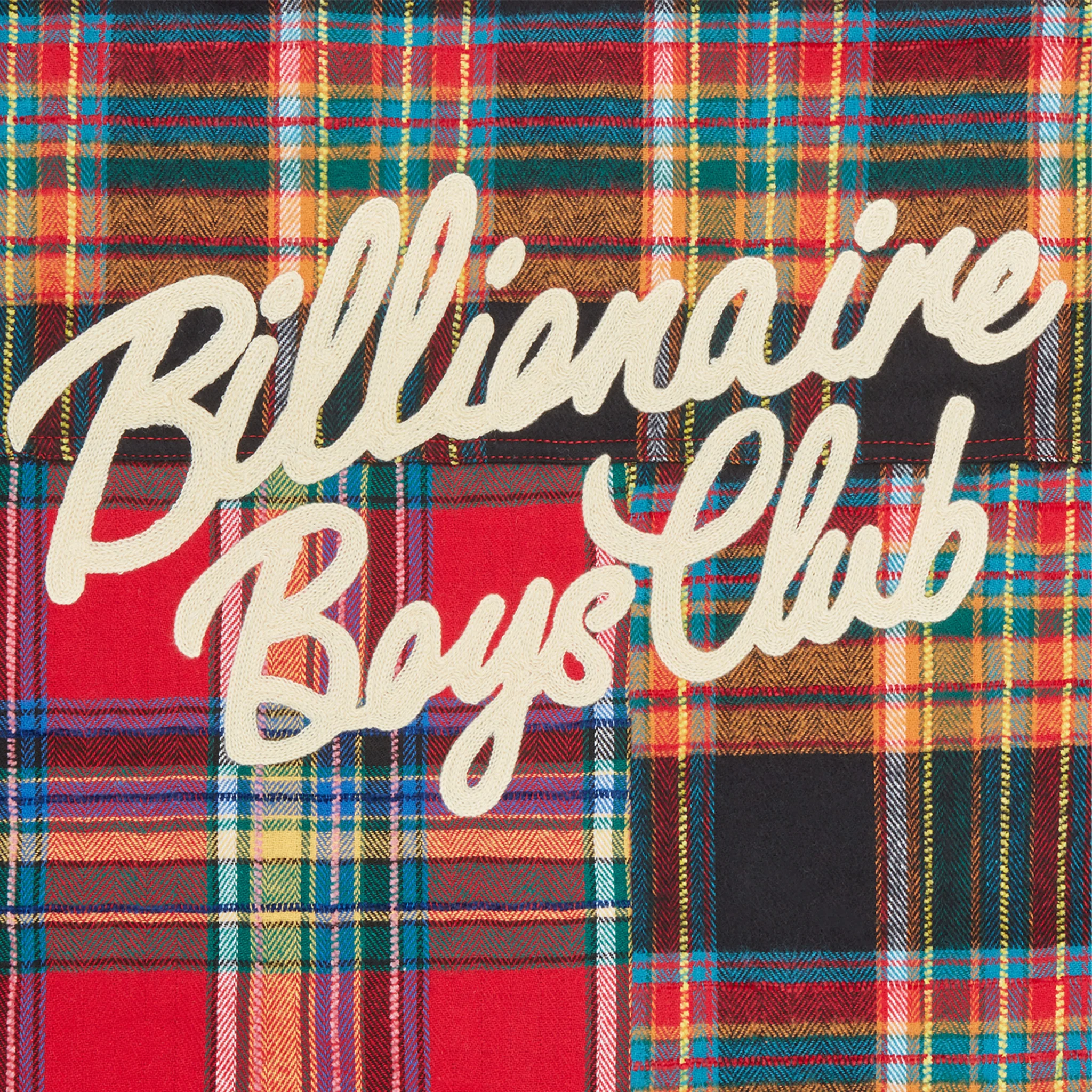 Mens Billionaire Boy's Club Multi Check Patchwork Check Overshirt - Image 4