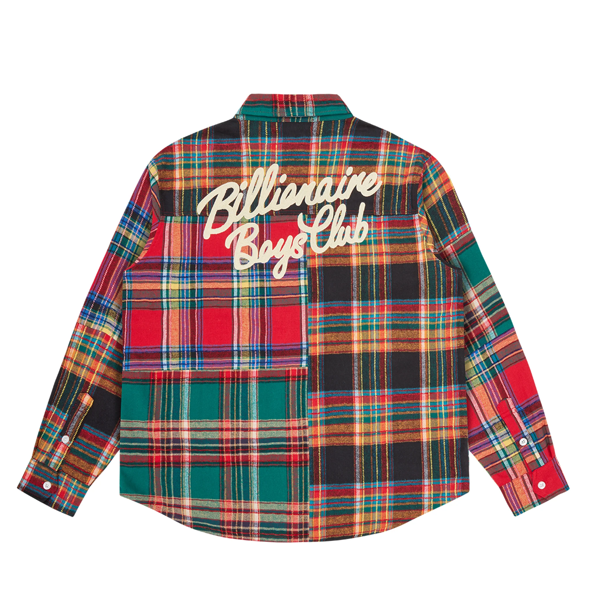 Mens Billionaire Boy's Club Multi Check Patchwork Check Overshirt - Image 5