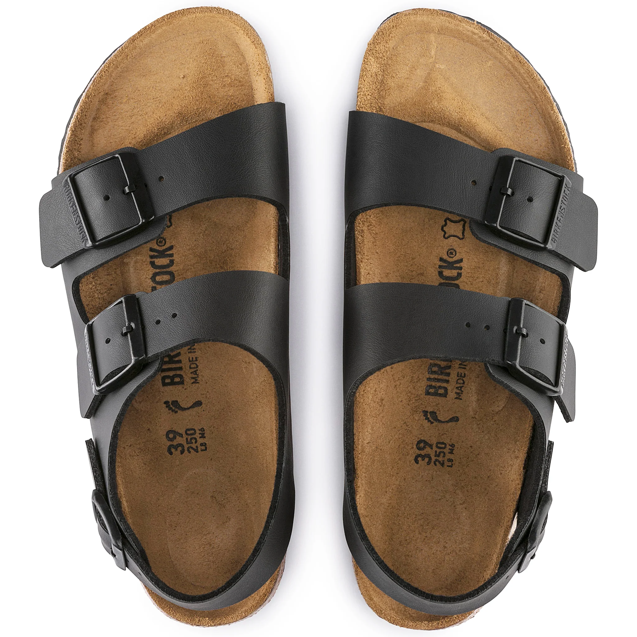 Mens Birkenstock Black Milano Birko-Flor Sandals - Image 3