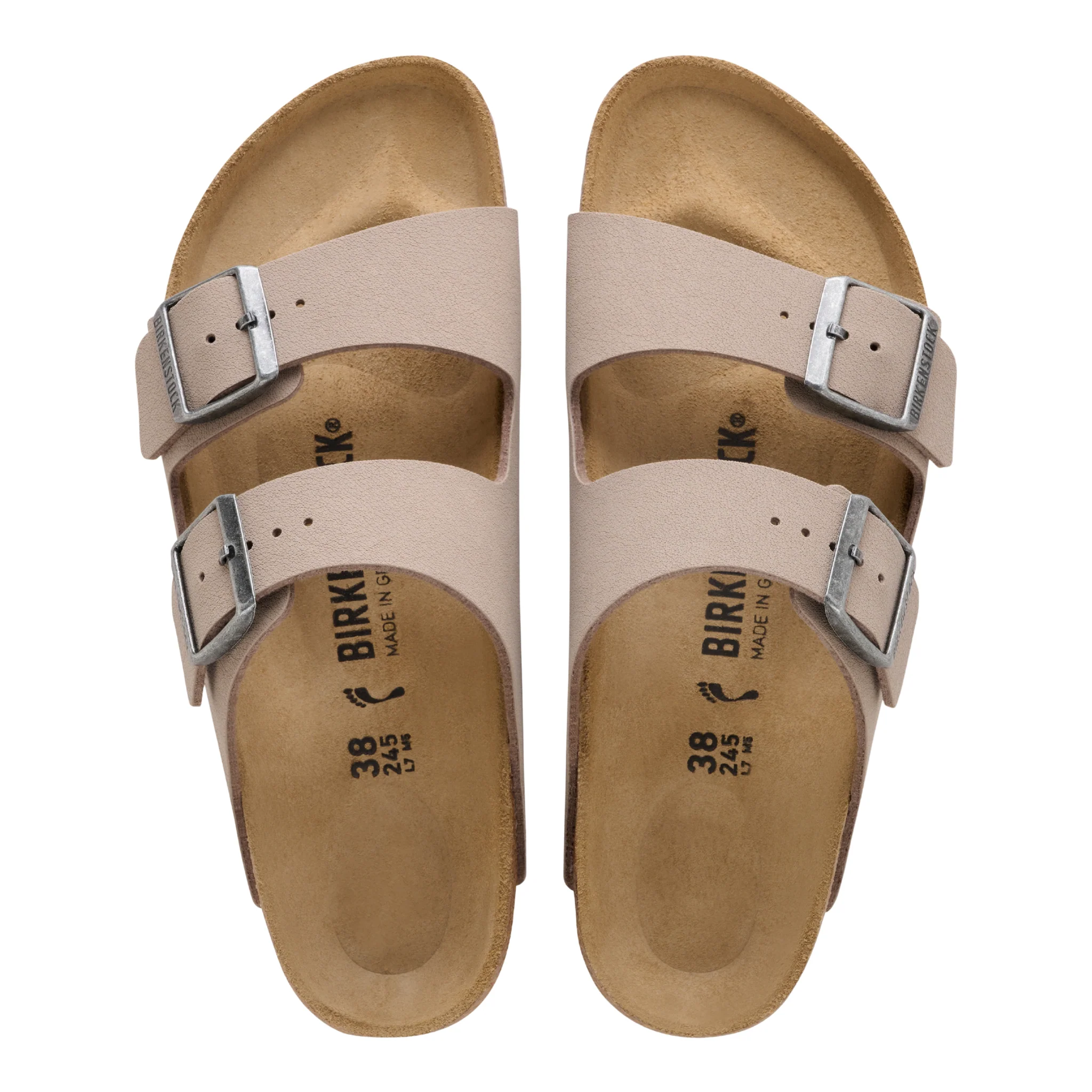 Mens Birkenstock Gray Taupe Arizona Birkibuc Sandals - Image 3