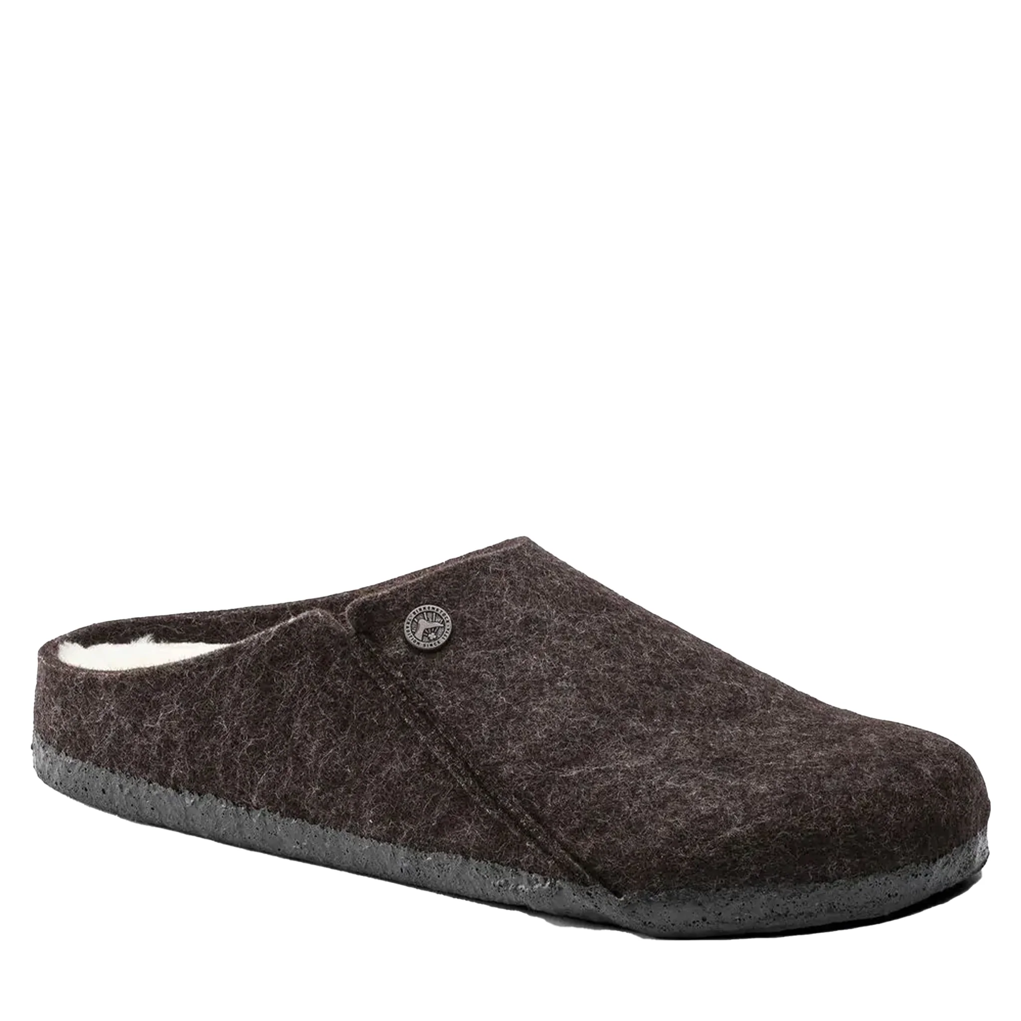 Mens Birkenstock Mocha Felt Zermatt Shearling Slippers - Image 2