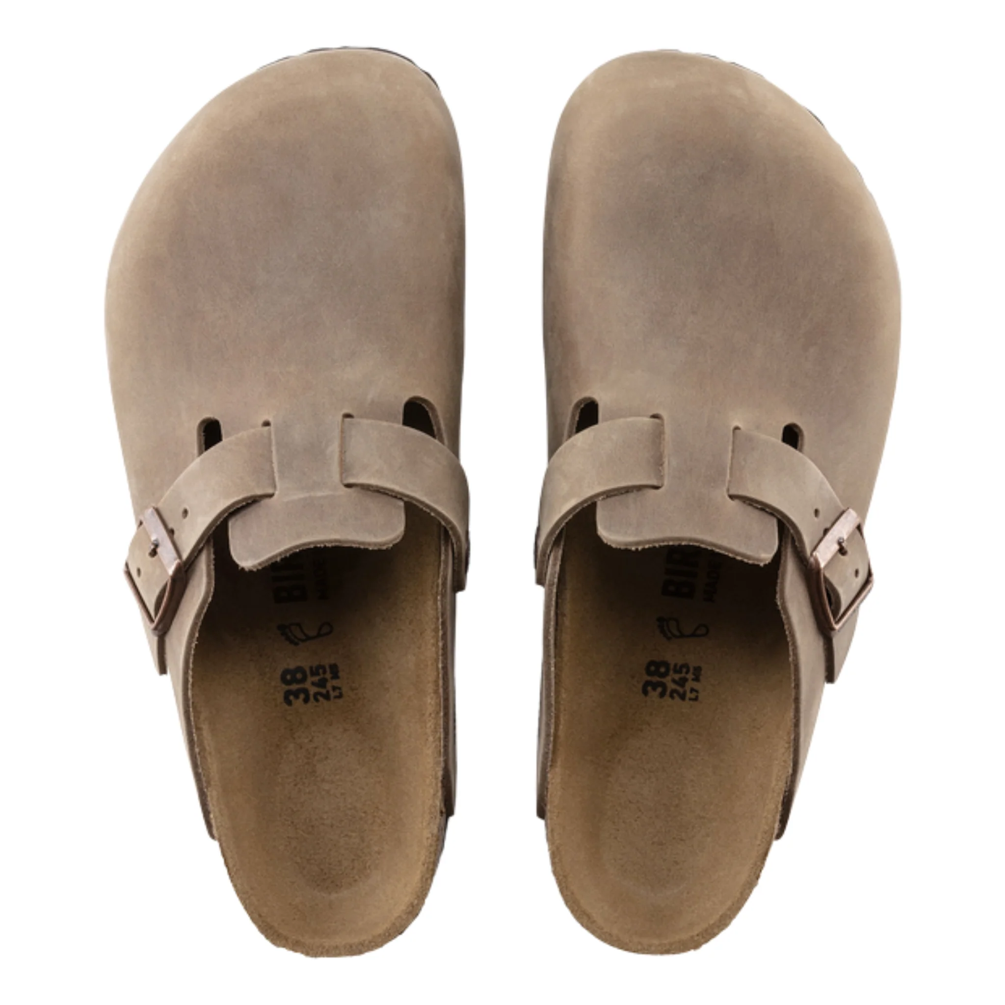 Mens Birkenstock Tabacco Brown Boston Waxy Leather Clogs - Image 4