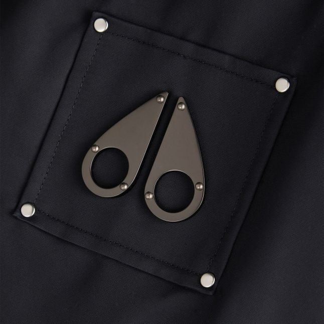 Mens Moose Knuckles Black Denali Bomber Jacket - Image 4