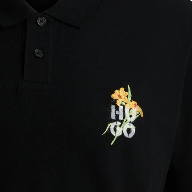 Mens HUGO Black Diblospol S/s Polo Shirt - Image 2