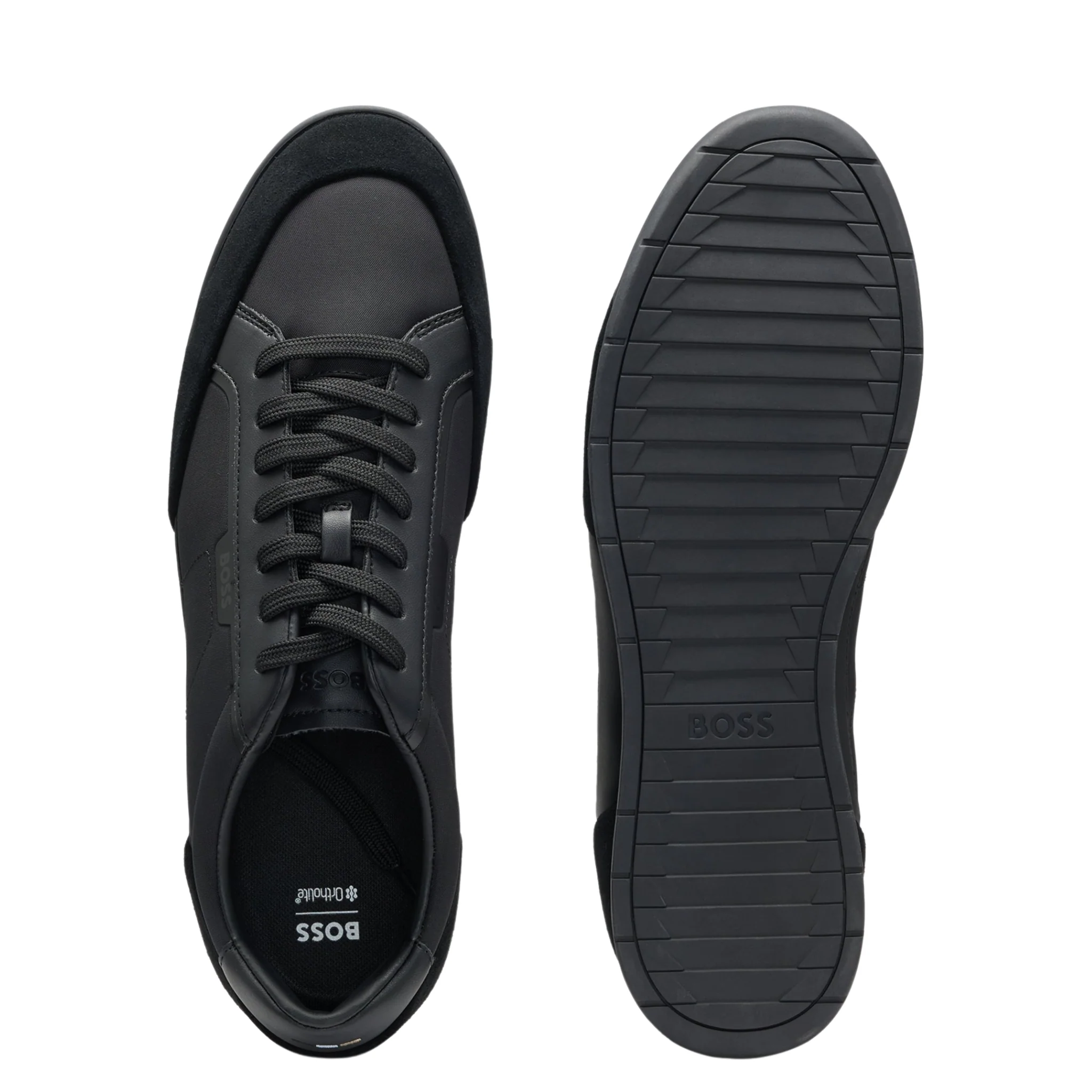 Mens BOSS Black/Black Nitan Trainers - Image 2