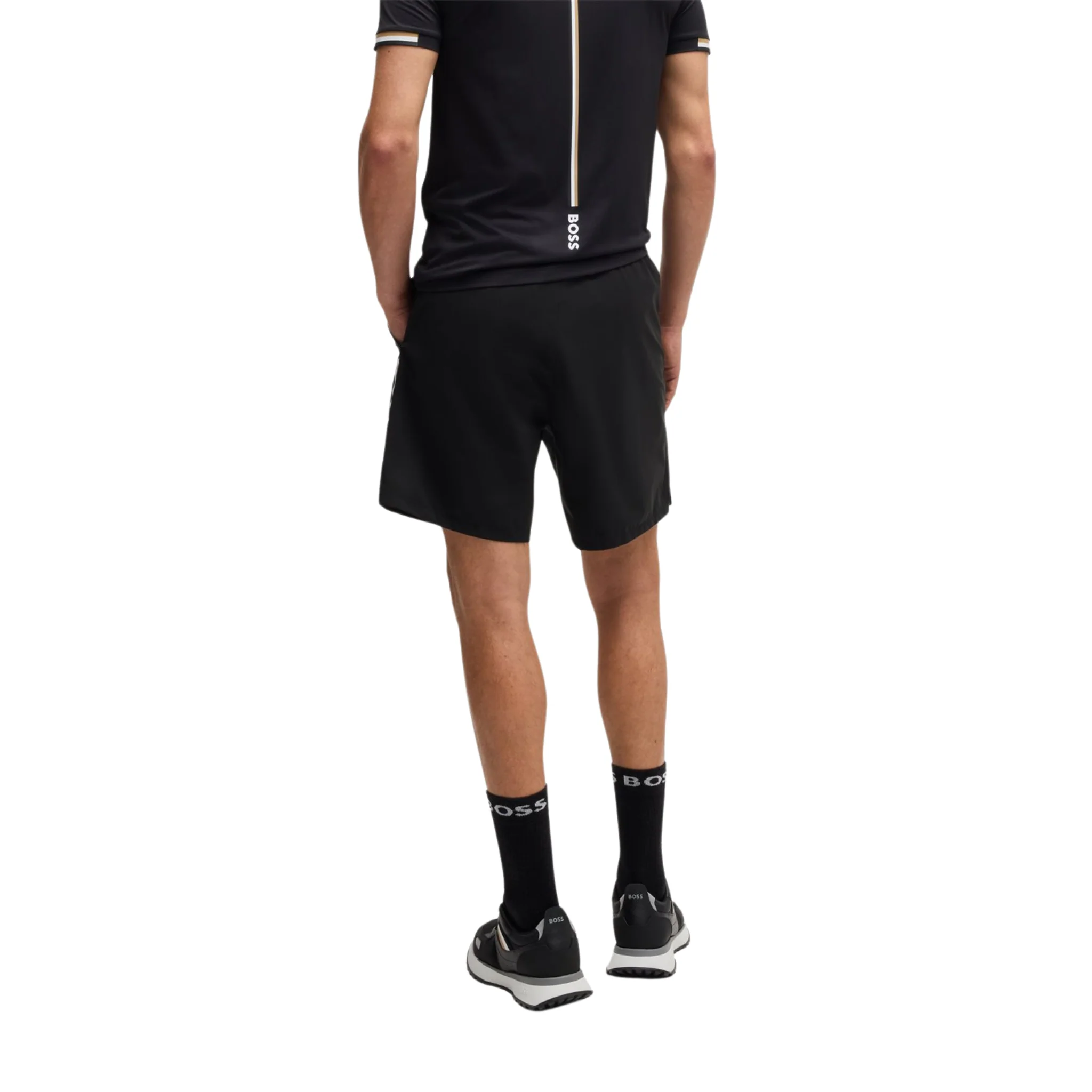 Mens BOSS Black S_Score_TOC_9 inch Shorts - Image 4