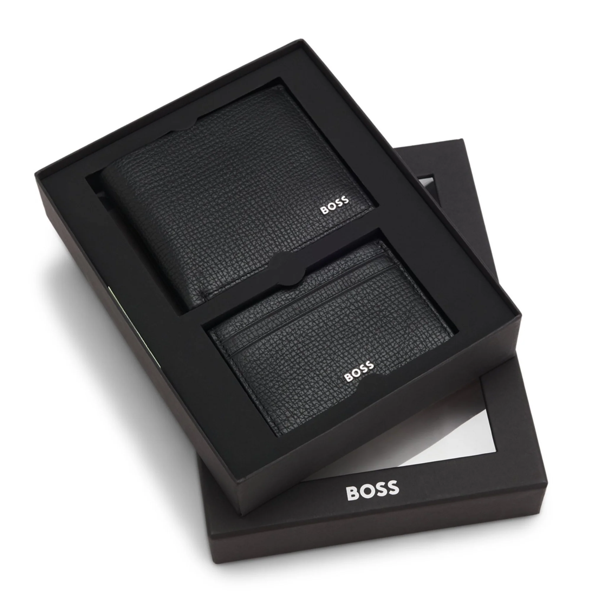 Mens BOSS Black Wallet & Card Holder Gift Set - Image 2