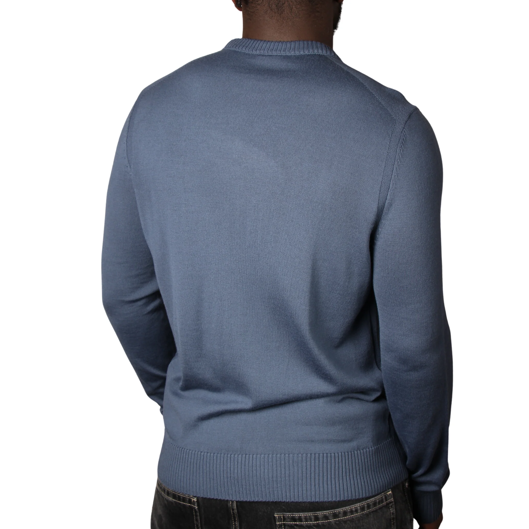 Mens BOSS Blue Avac_C Crew Neck Knit Jumper - Image 3