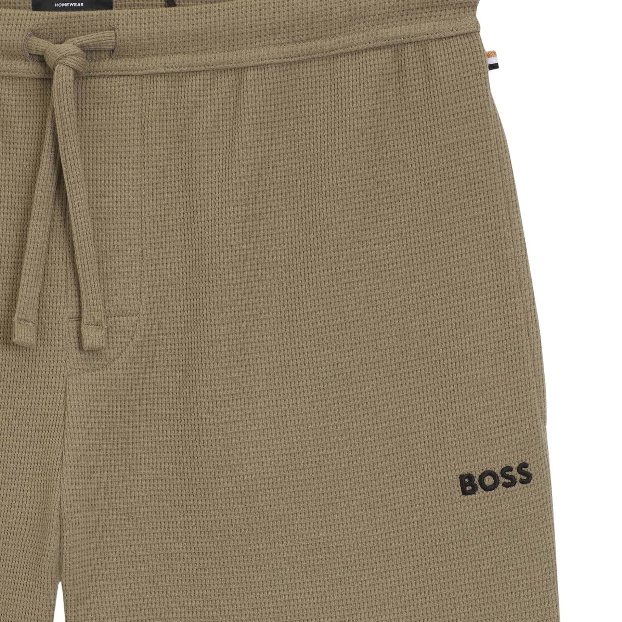 Mens BOSS Brown Waffle Shorts - Image 2
