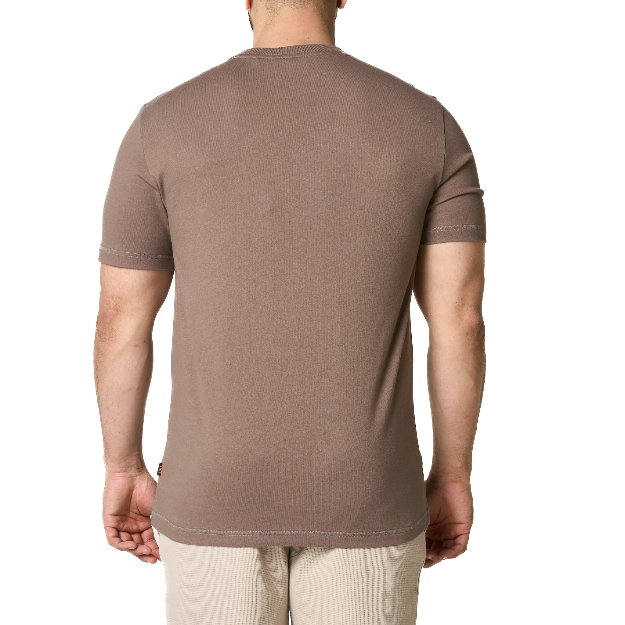 Mens BOSS Dark Beige Te_logospace S/s T Shirt - Image 10