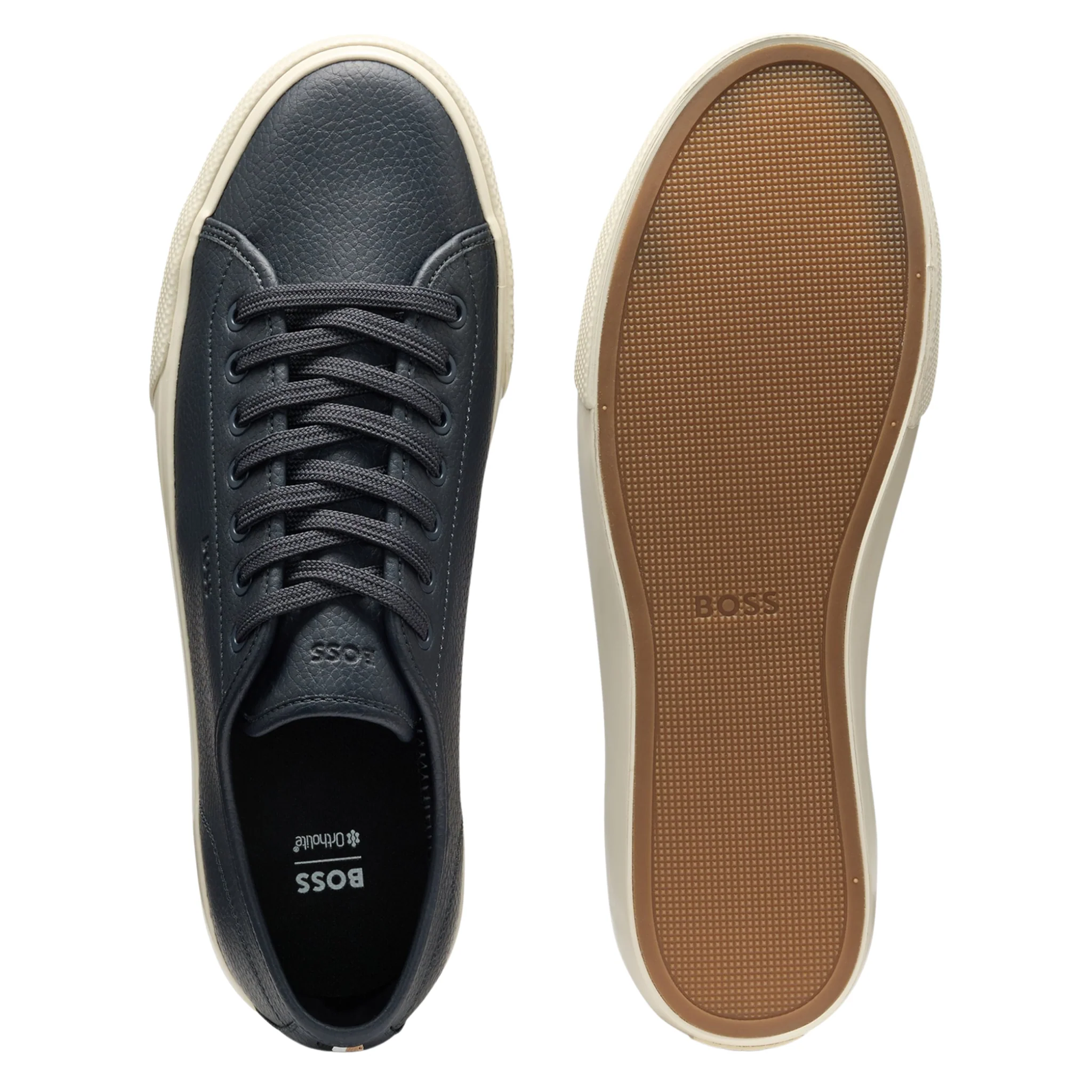 Mens BOSS Dark Blue Aiden_Tenn Trainers - Image 2