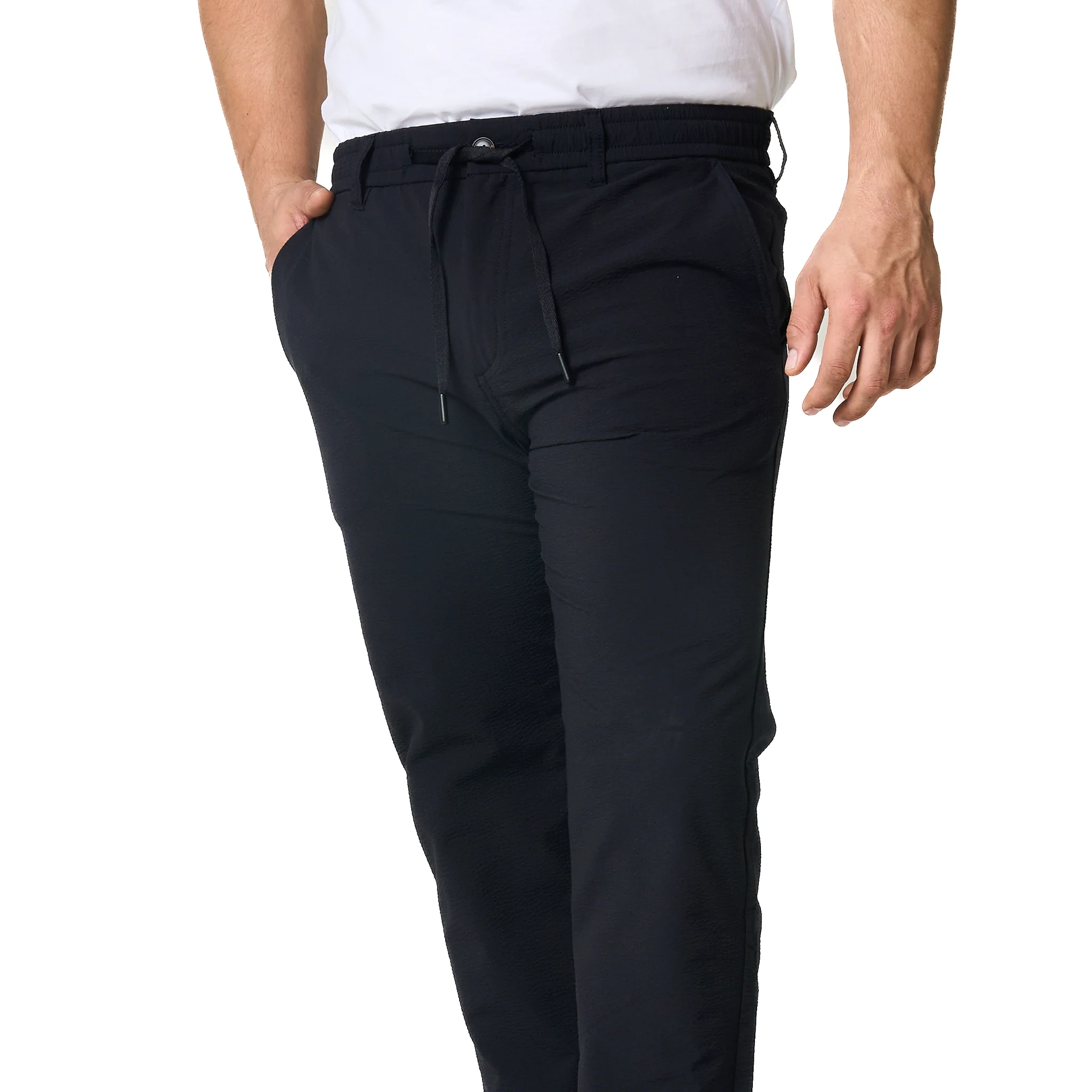 Mens BOSS Dark Blue Chino-tapered-DS-1 Texture Trousers - Image 5