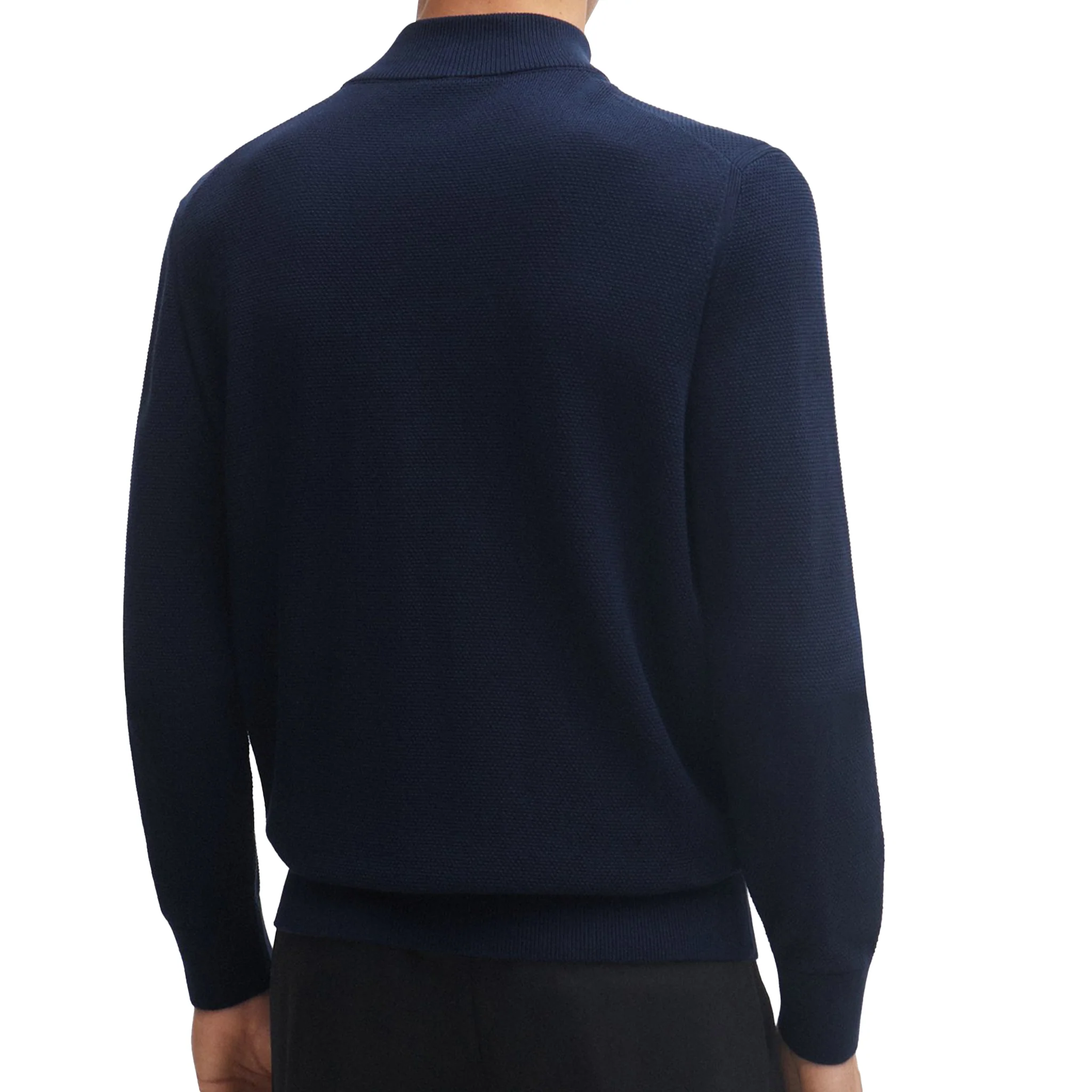 Mens BOSS Dark Blue Ebrando-P Half Zip Knit - Image 3