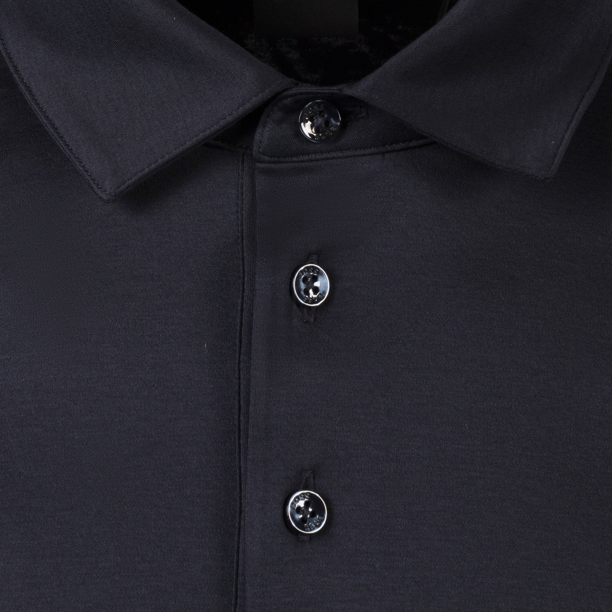 Mens BOSS Dark Blue H-Pleins L/s Polo Shirt - Image 2