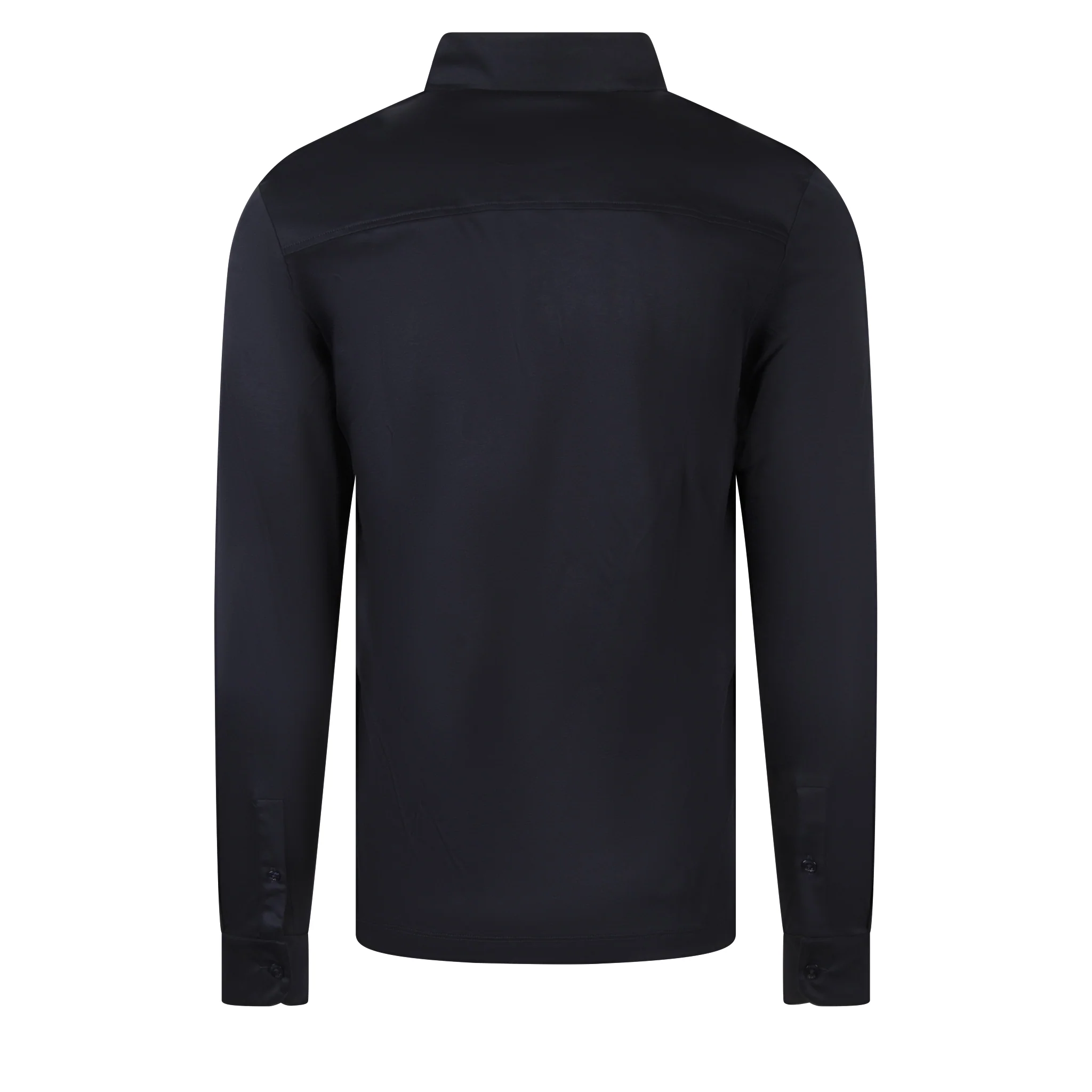 Mens BOSS Dark Blue H-Pleins L/s Polo Shirt - Image 3